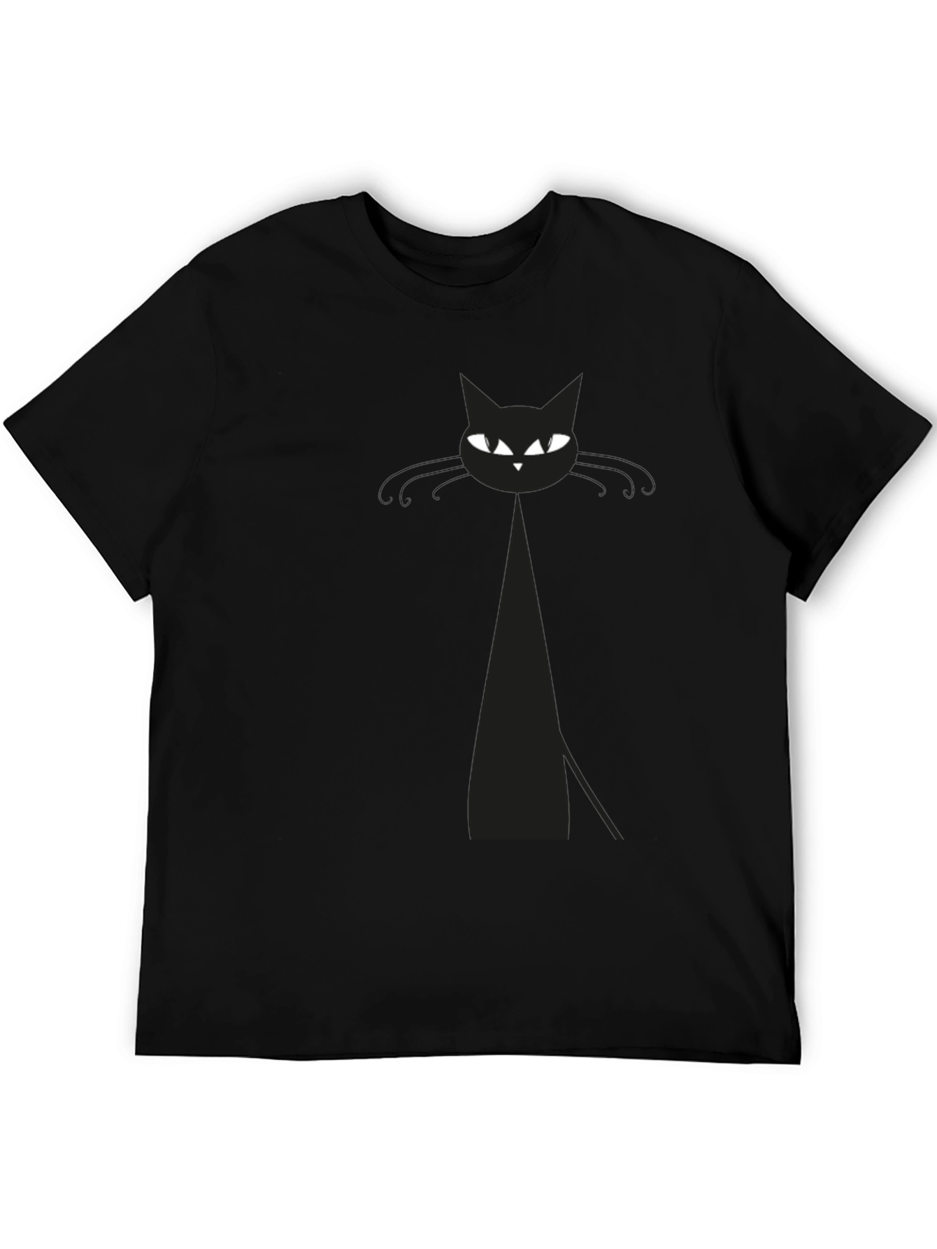 Mens Black Cat Graphic T-Shirt