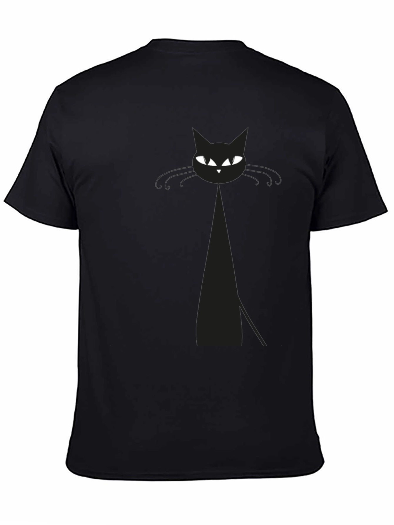 Mens Black Cat Graphic T-Shirt