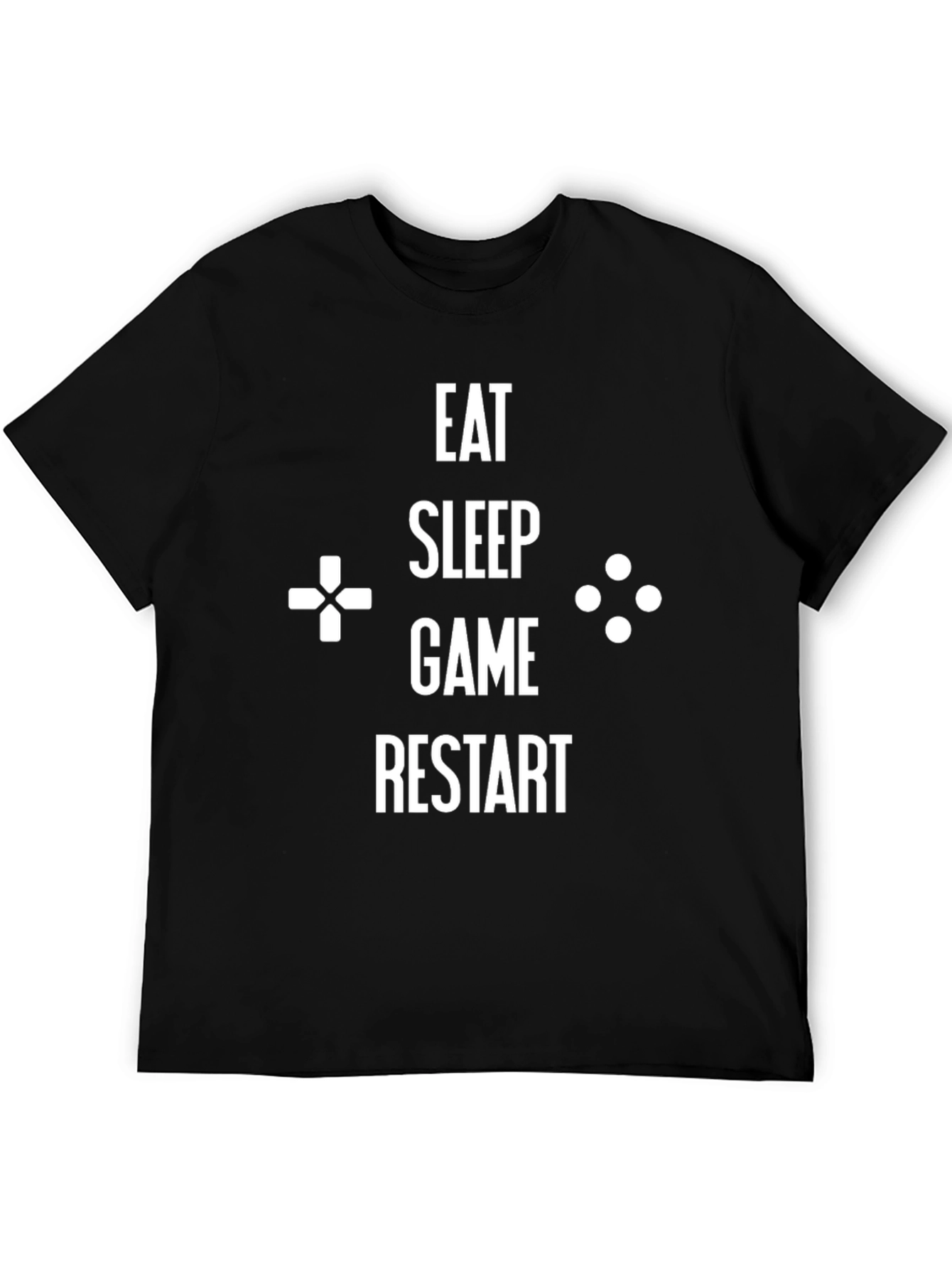 Eat Sleep Game Restart Black Graphic Tee