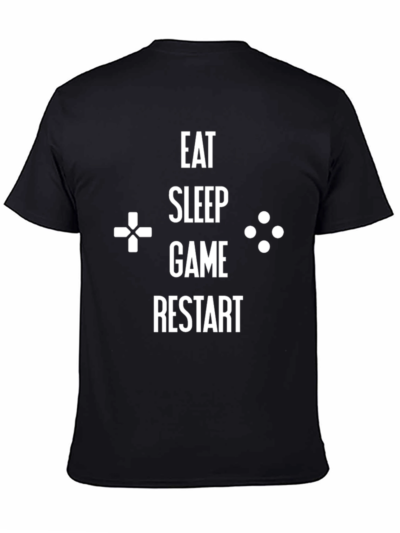 Eat Sleep Game Restart Black Graphic Tee