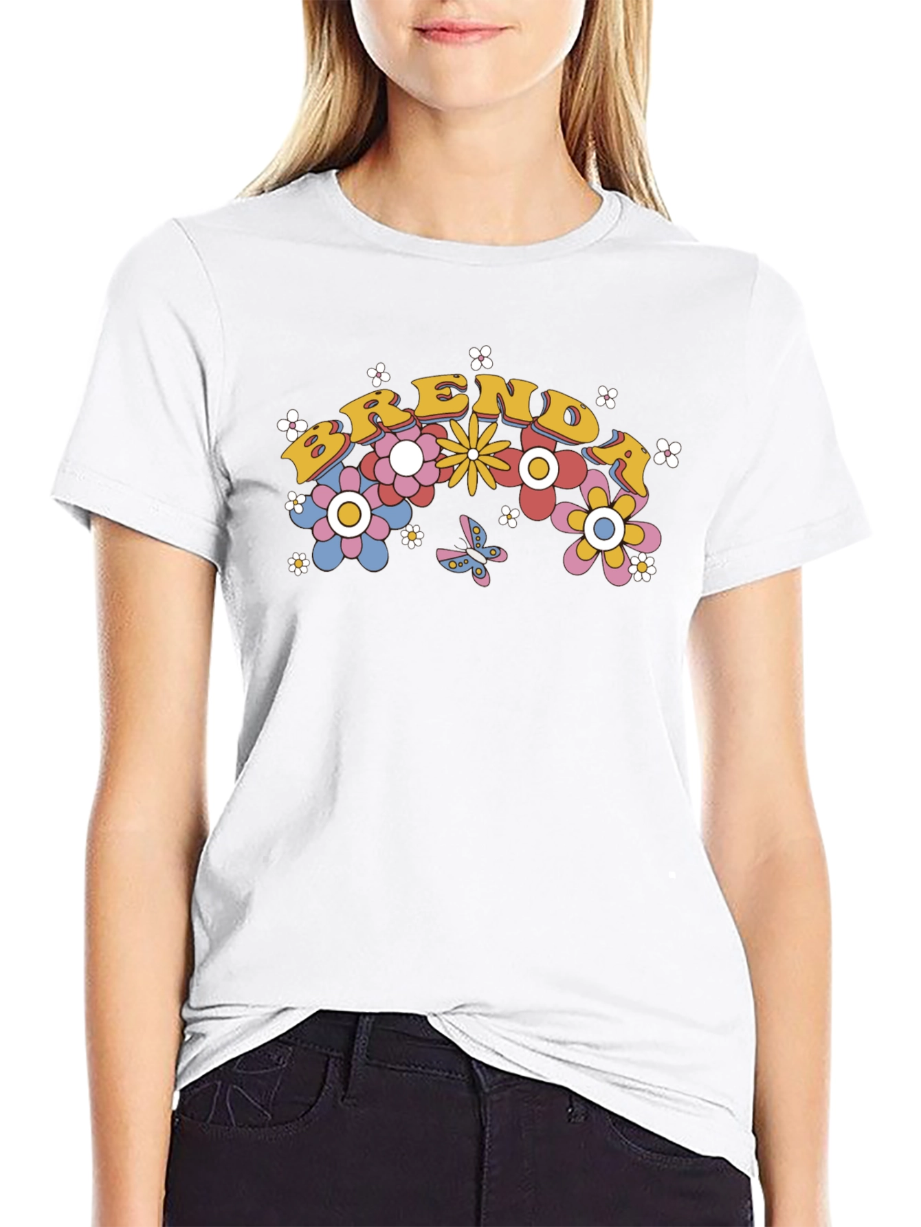 Brenda Floral Graphic Tee - Retro Style