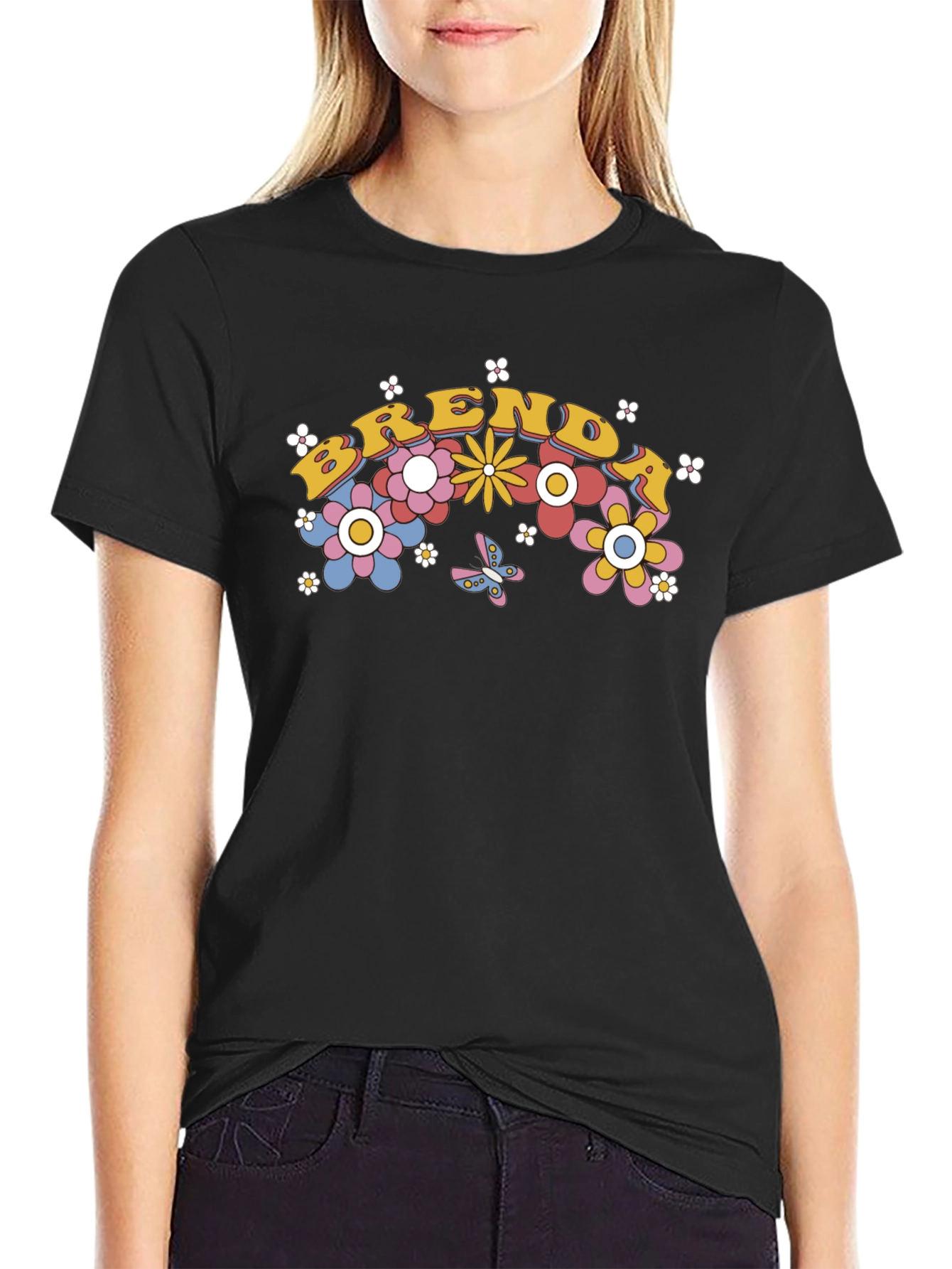 Brenda Floral Graphic Tee - Retro Style