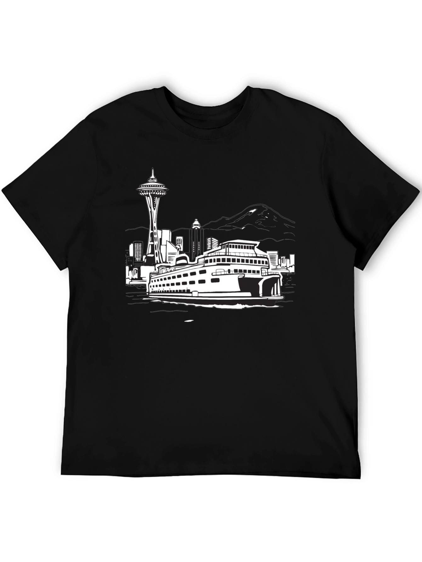Seattle Skyline Black T-Shirt