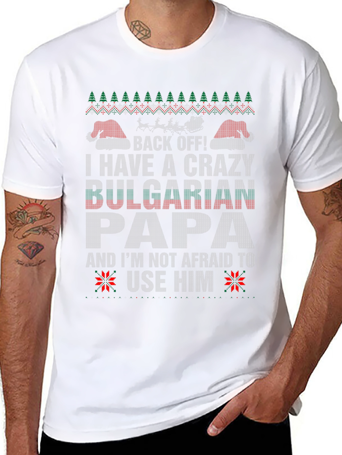 Crazy Bulgarian Papa Christmas T-Shirt