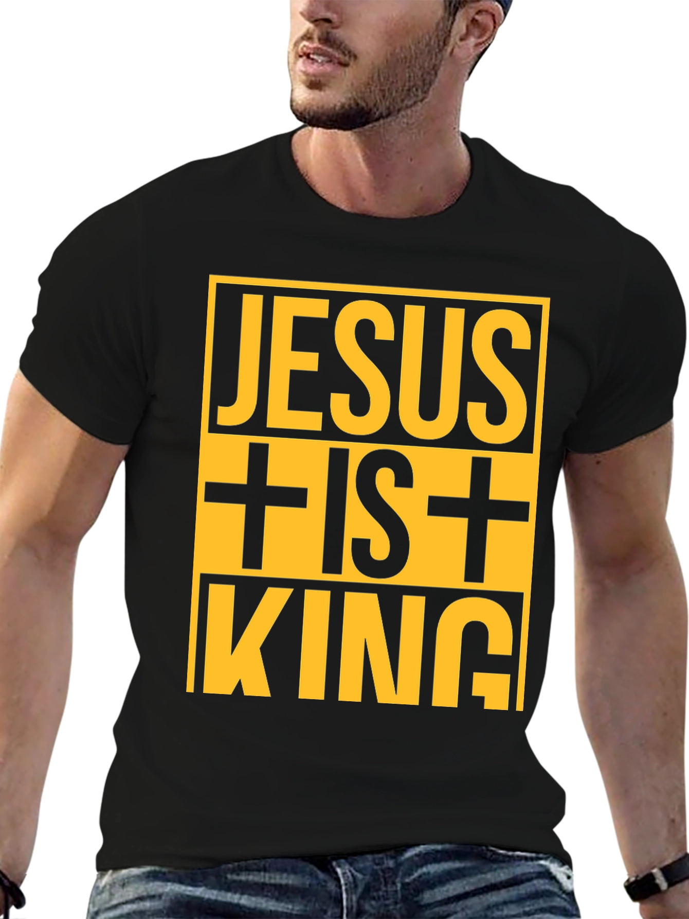 Jesus is King Black Graphic T-Shirt