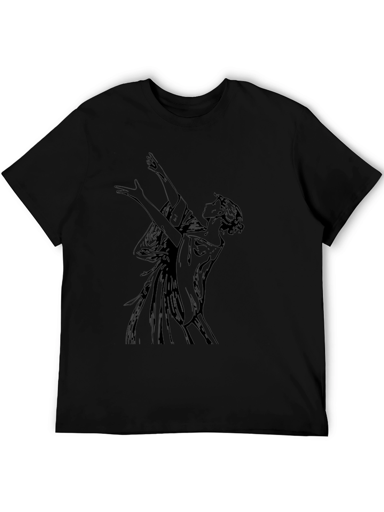 Elegant Woman Graphic Black T-Shirt
