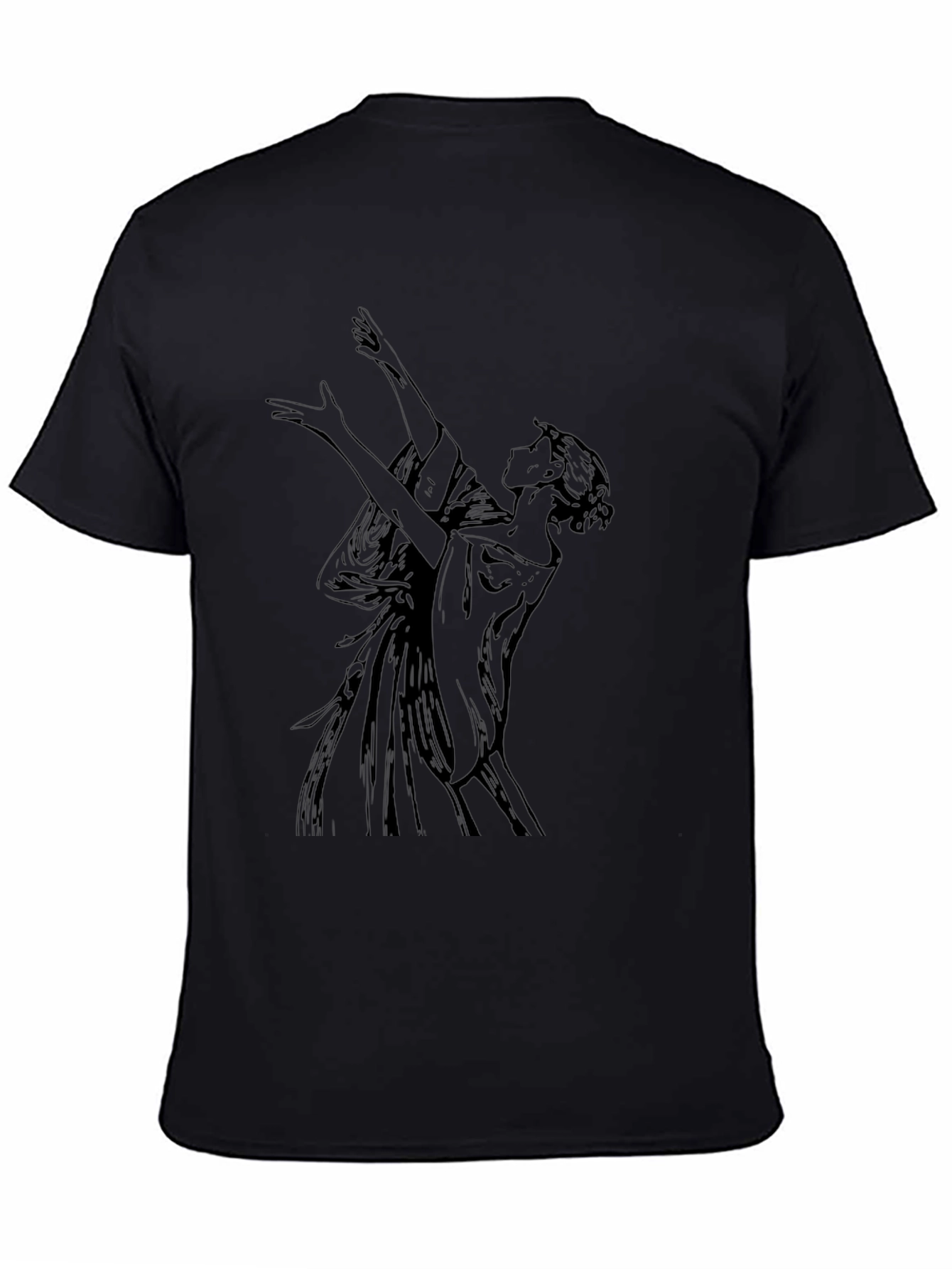 Elegant Woman Graphic Black T-Shirt