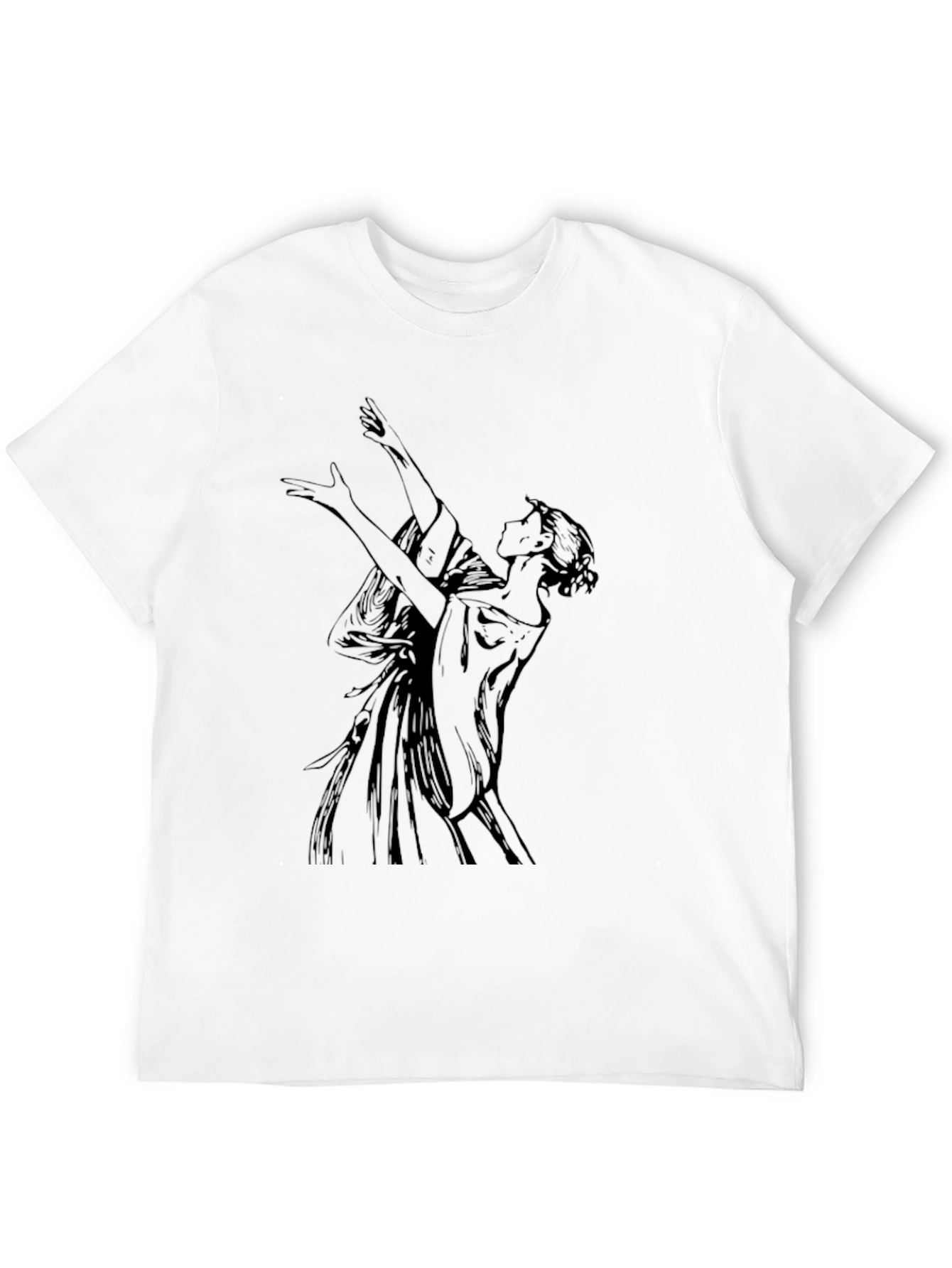 Elegant Woman Graphic Black T-Shirt