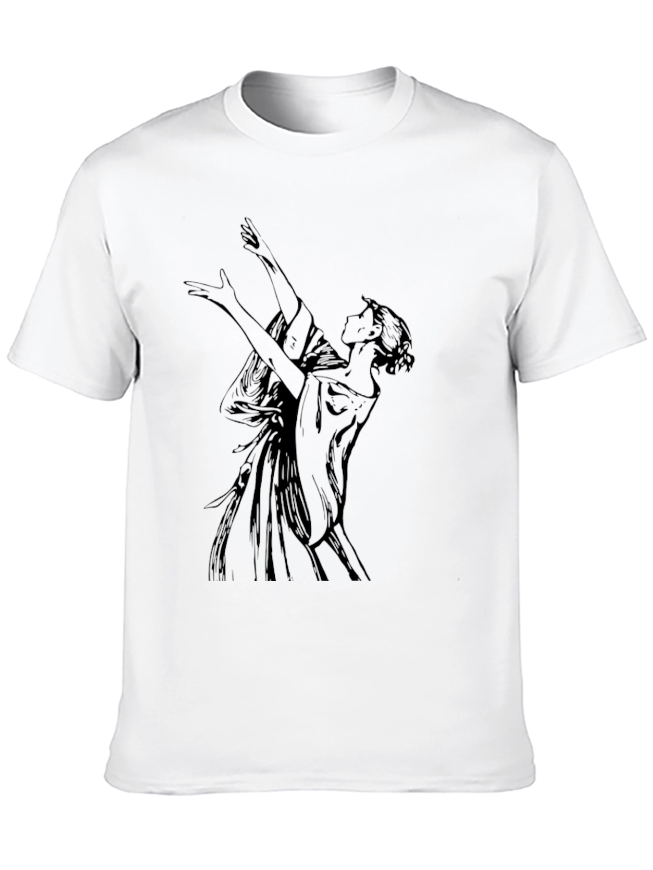 Elegant Woman Graphic Black T-Shirt