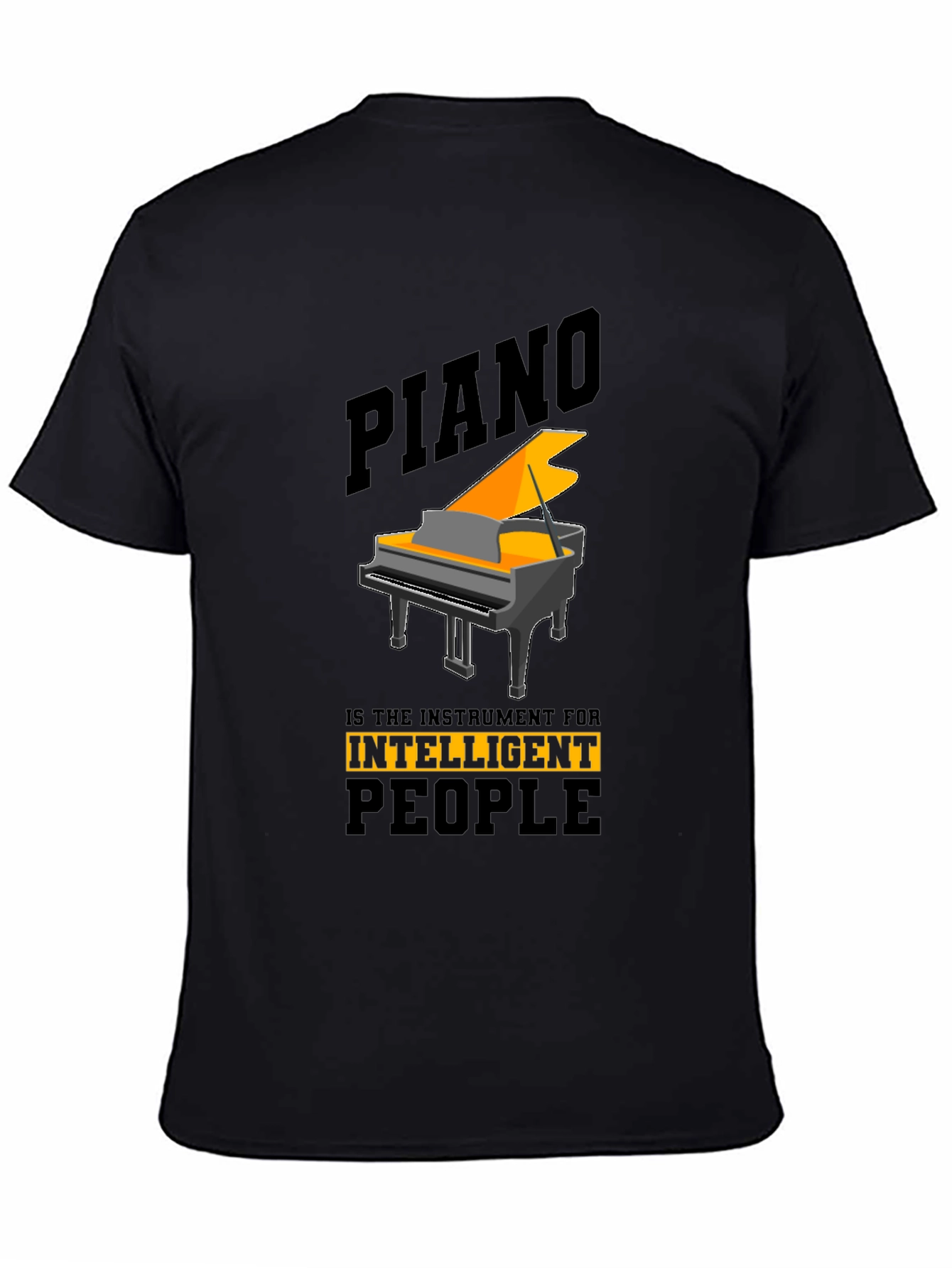 Piano Intelligent People Black T-Shirt