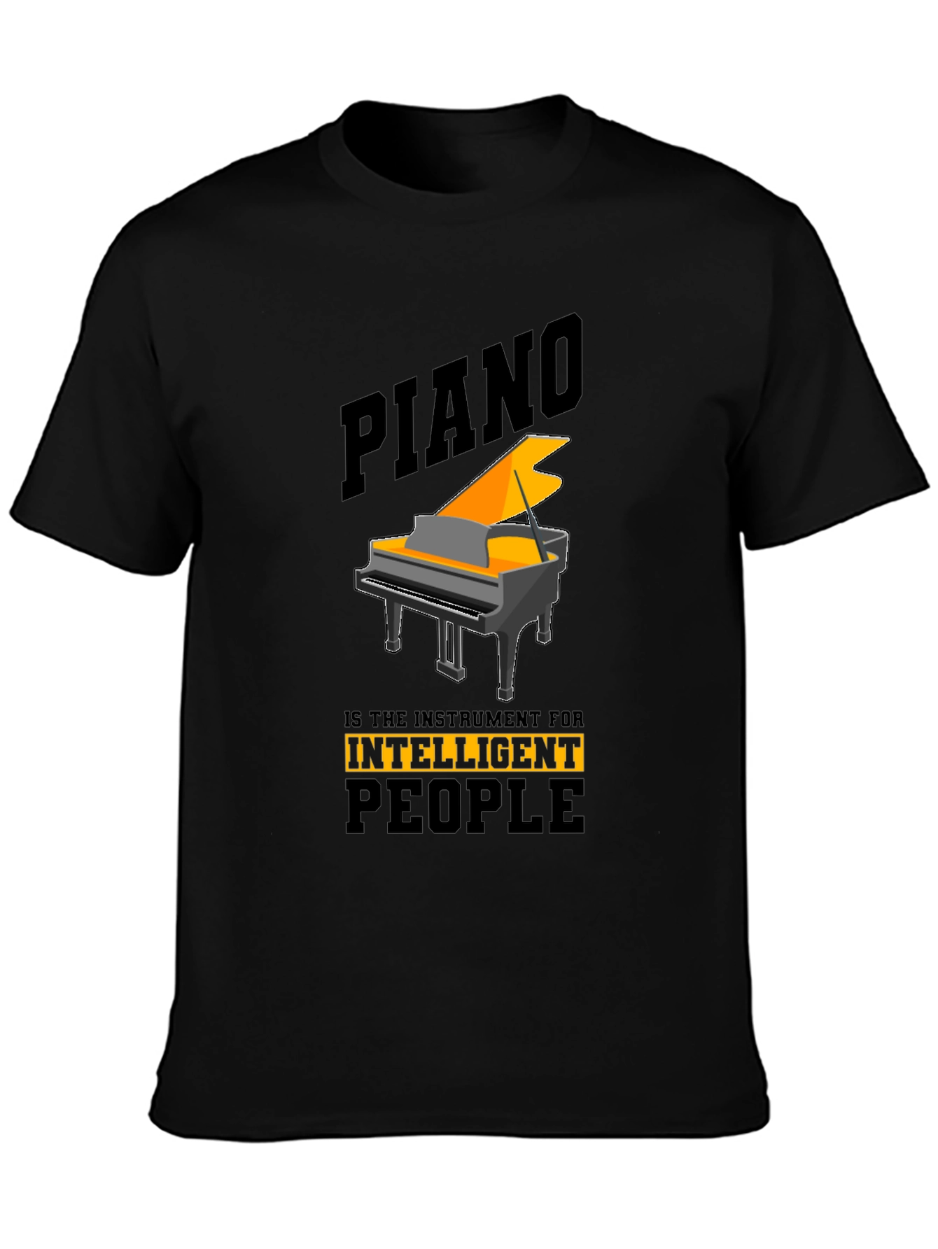 Piano Intelligent People Black T-Shirt