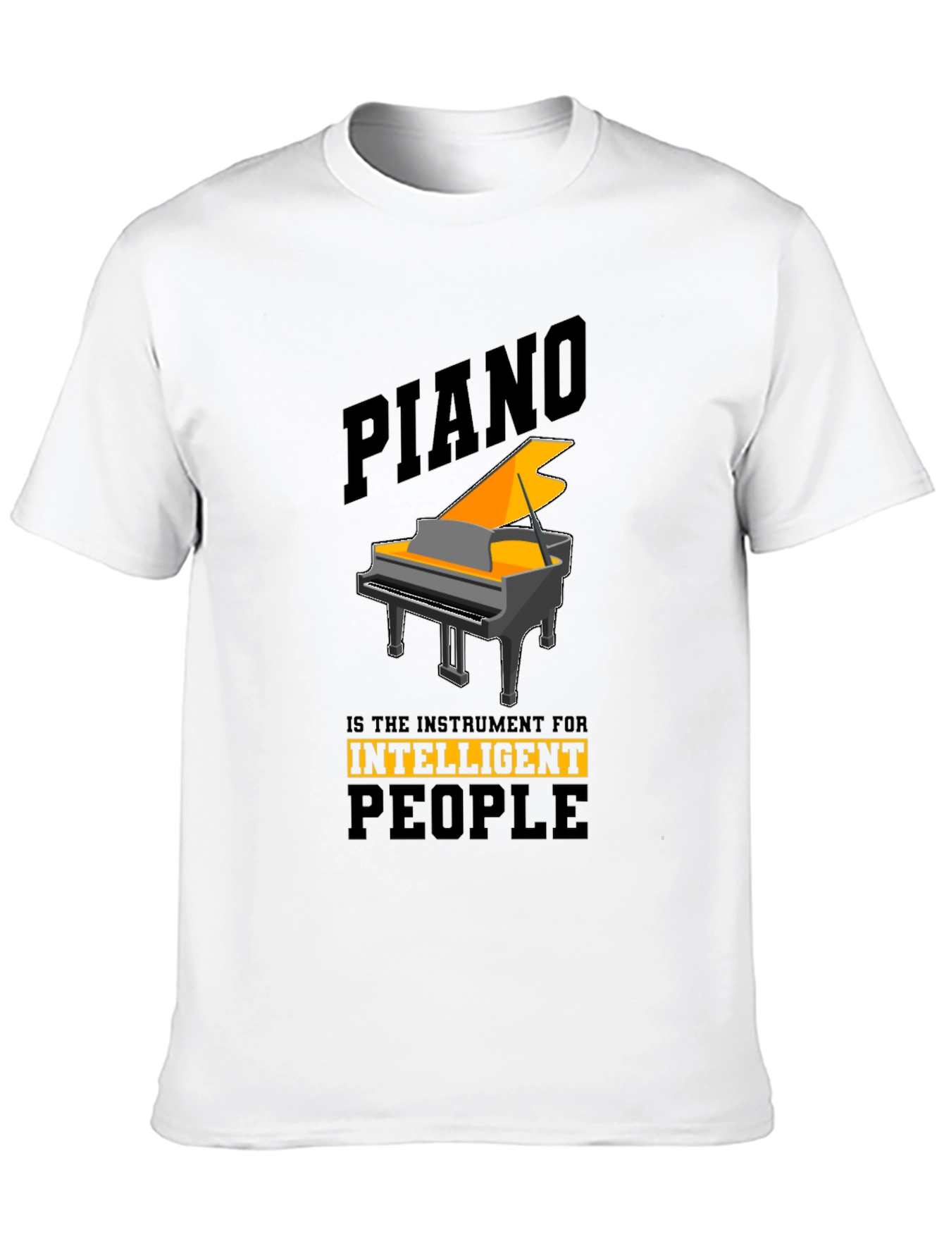 Piano Intelligent People Black T-Shirt