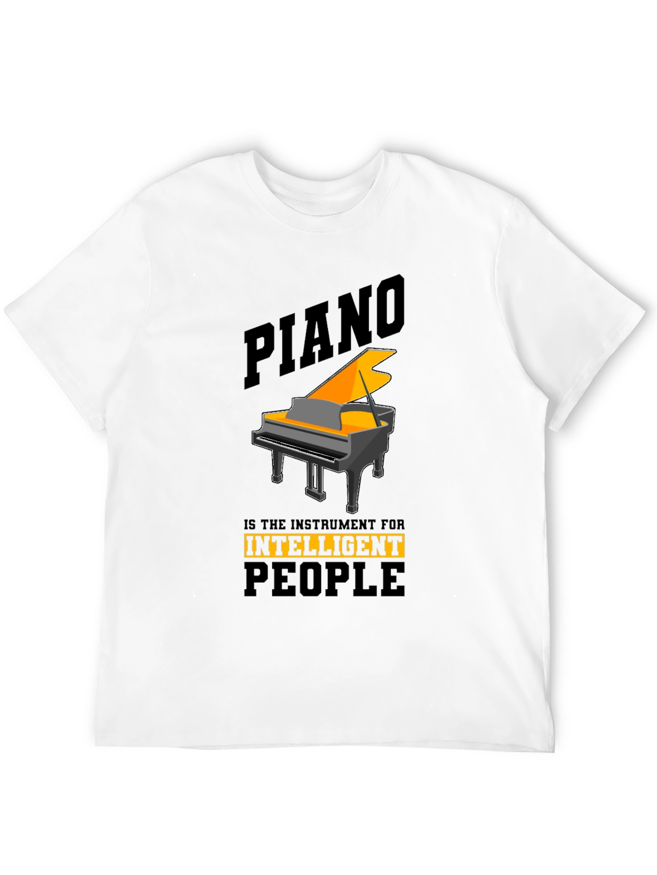 Piano Intelligent People Black T-Shirt