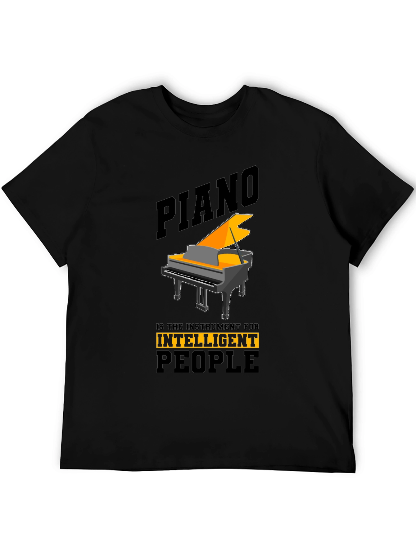Piano Intelligent People Black T-Shirt