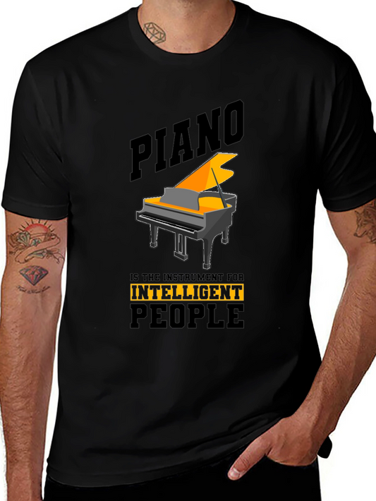 Piano Intelligent People Black T-Shirt
