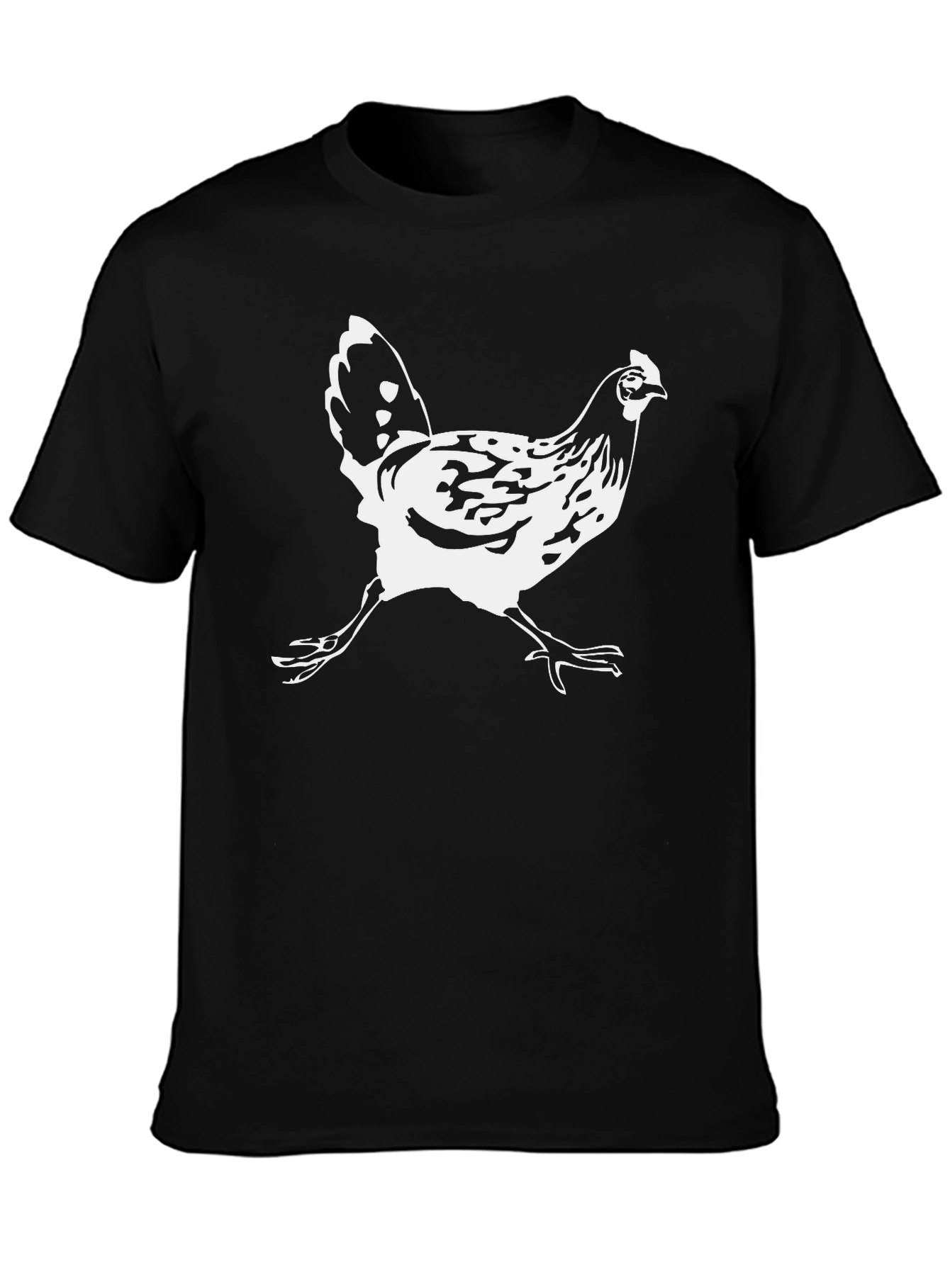 Funny Chicken Graphic T-Shirt - Casual Black Tee