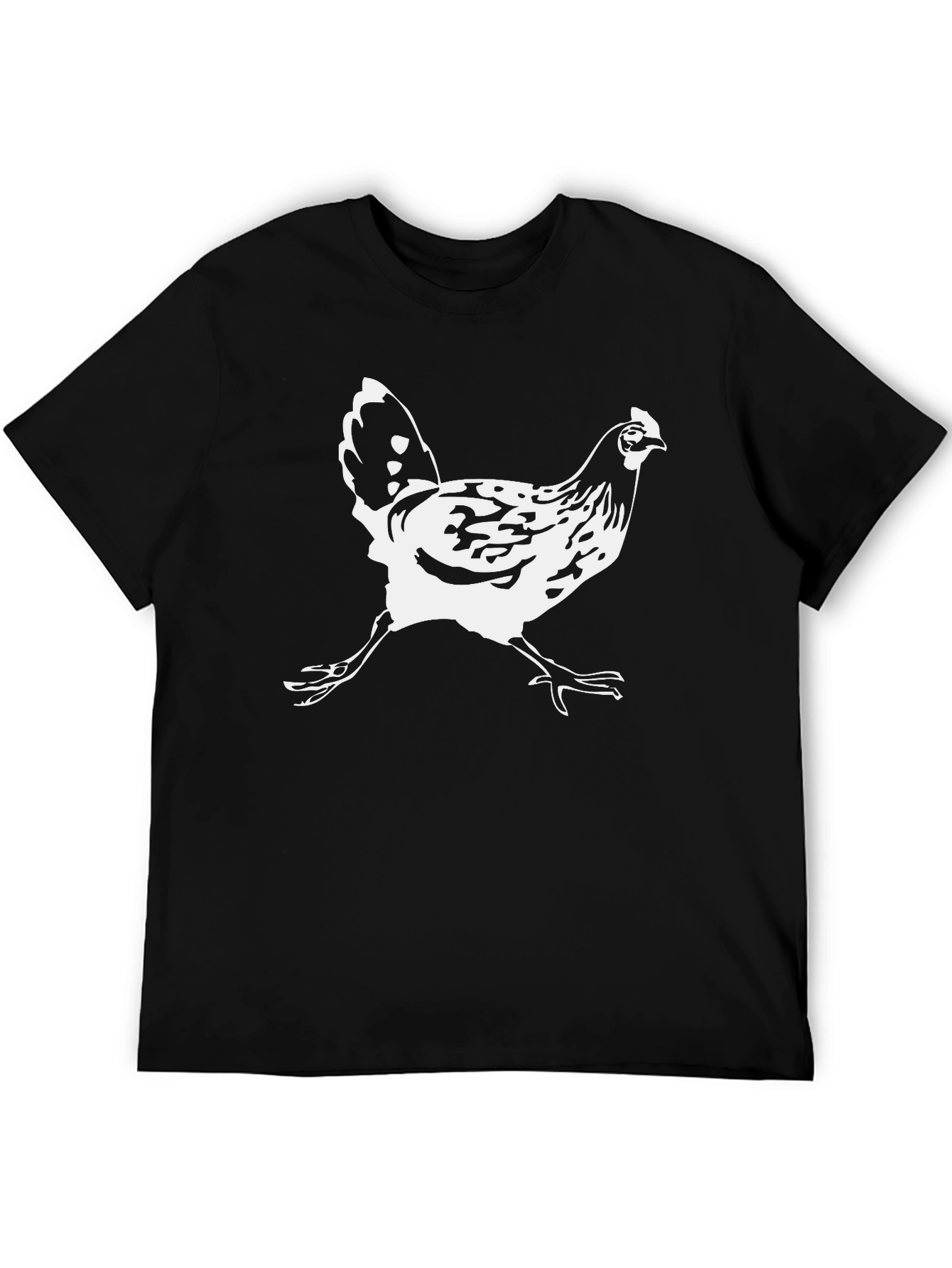 Funny Chicken Graphic T-Shirt - Casual Black Tee