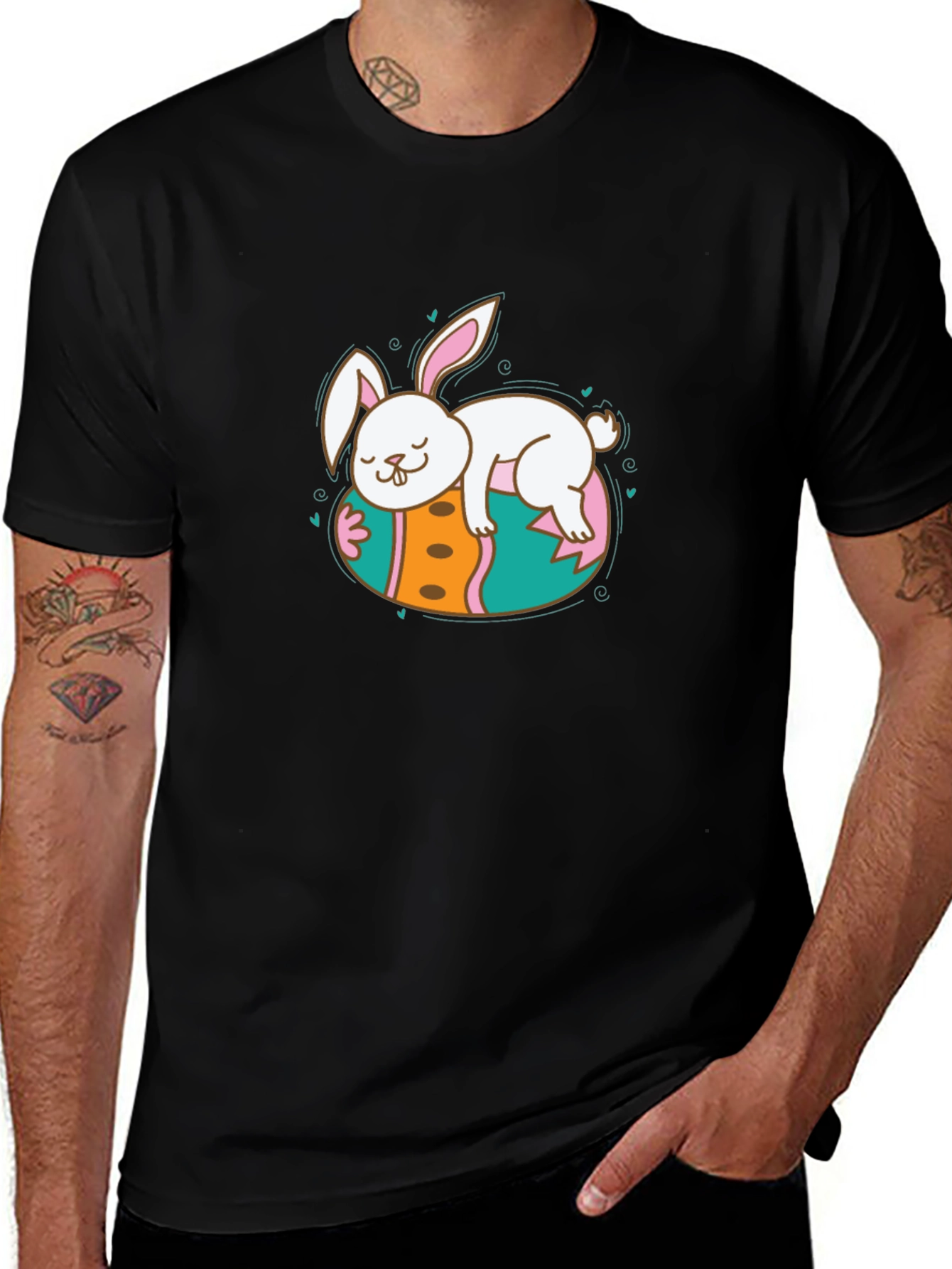 Cute Bunny Sleeping on Easter Egg T-Shirt
