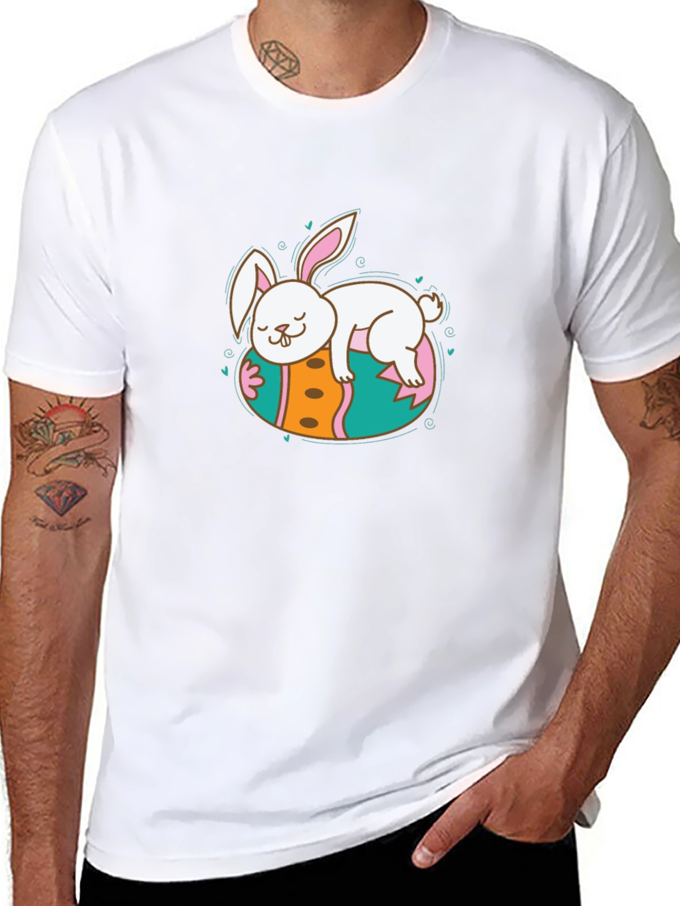 Cute Bunny Sleeping on Easter Egg T-Shirt