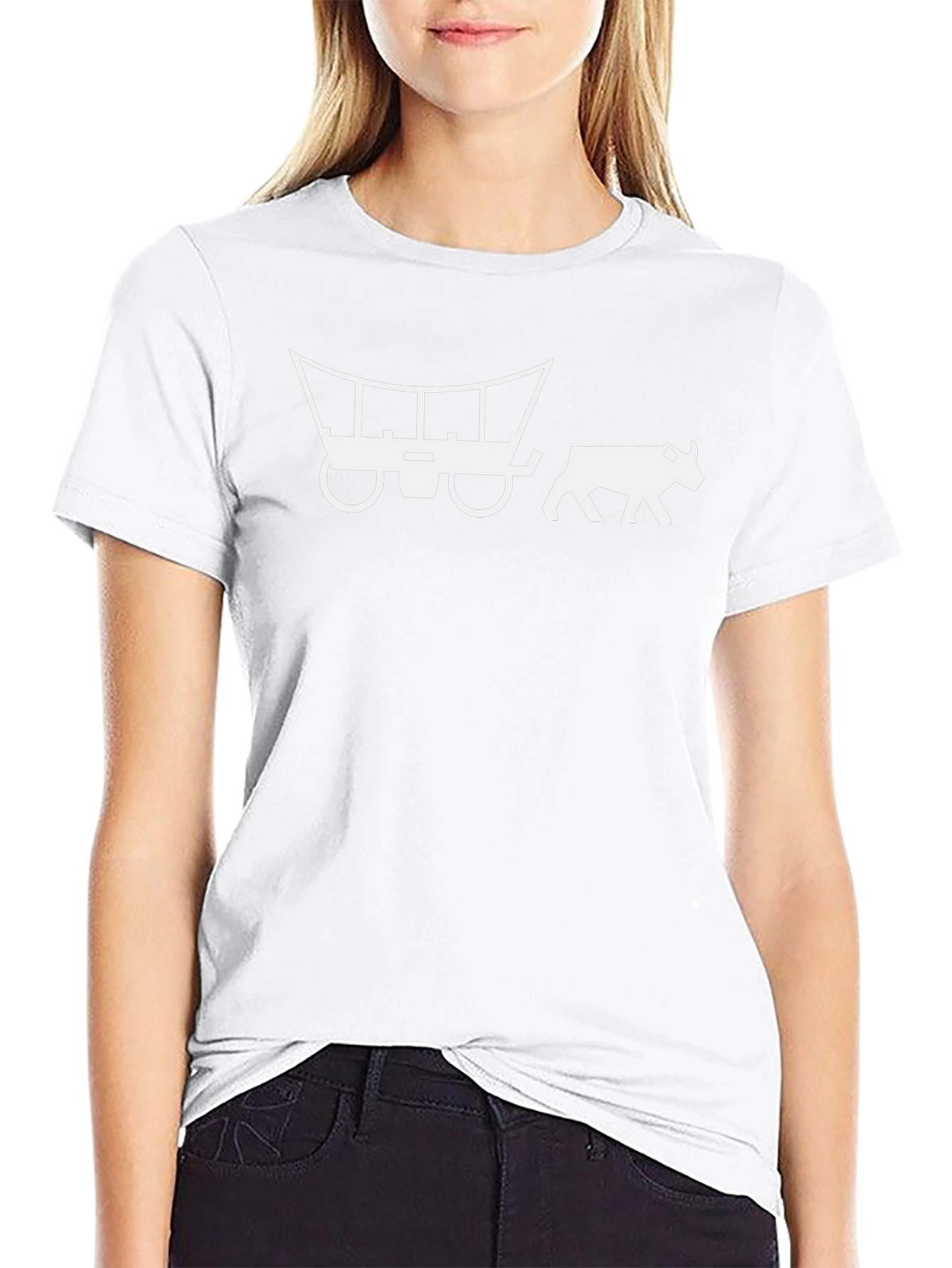 Ox-Powered Wagon Graphic Tee - Classic Black Cotton