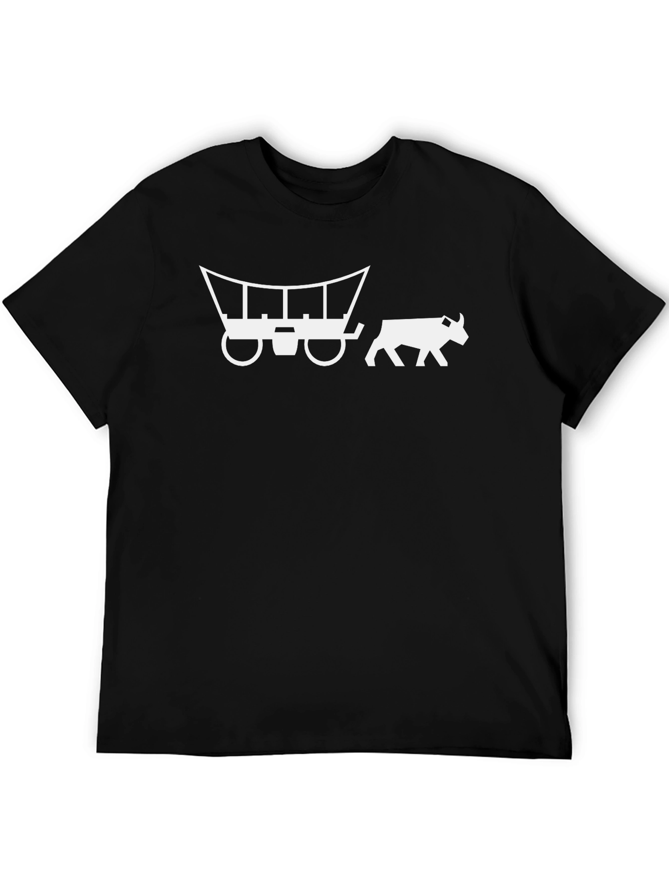 Ox-Powered Wagon Graphic Tee - Classic Black Cotton