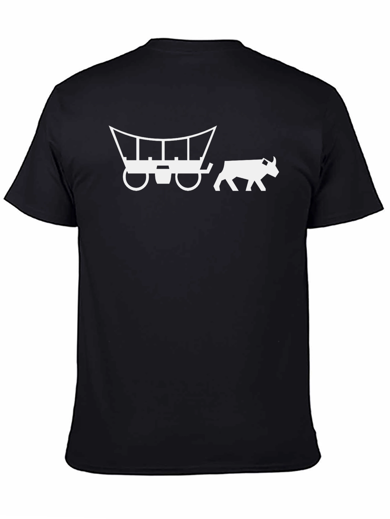 Ox-Powered Wagon Graphic Tee - Classic Black Cotton