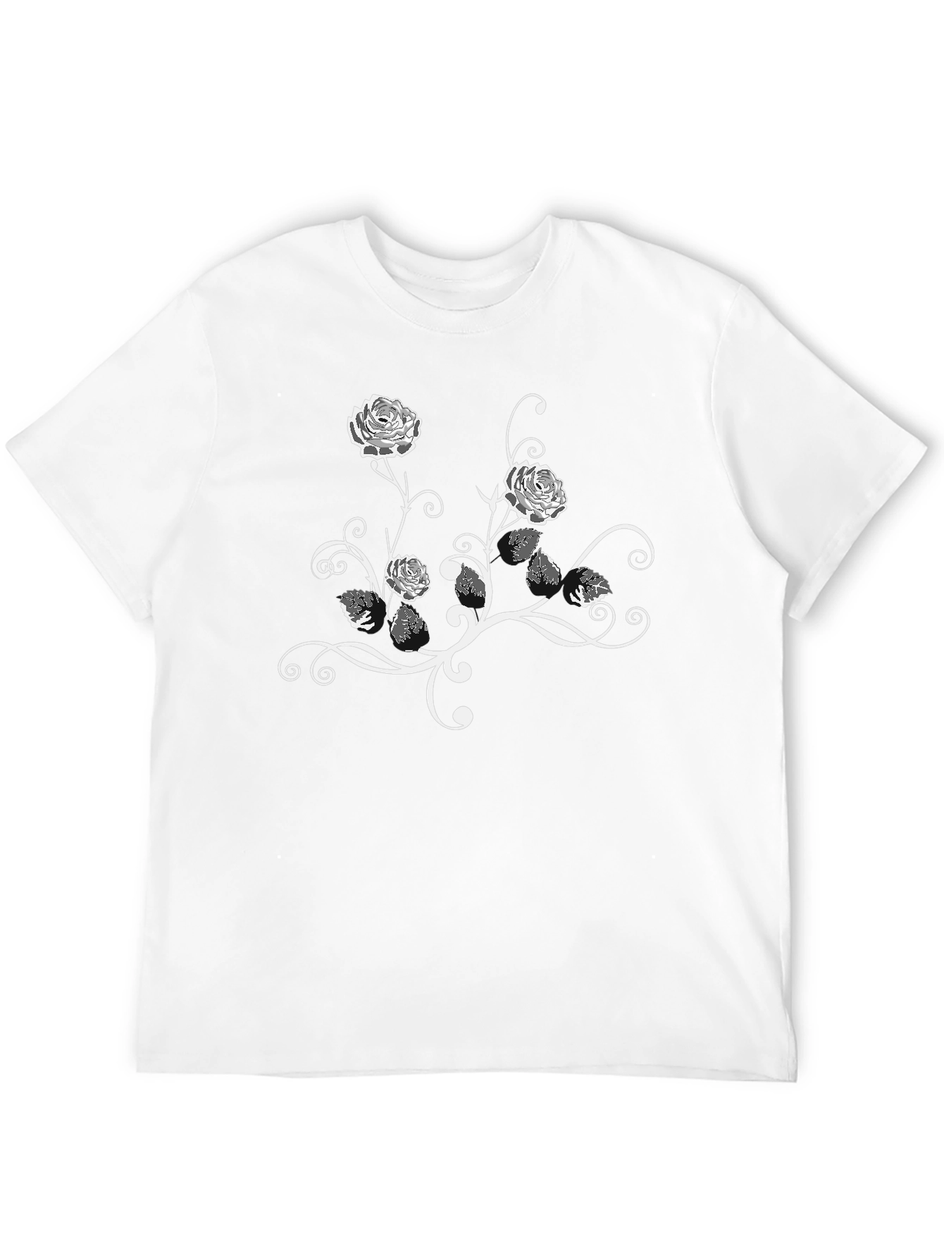 Black Floral Rose Graphic Tee