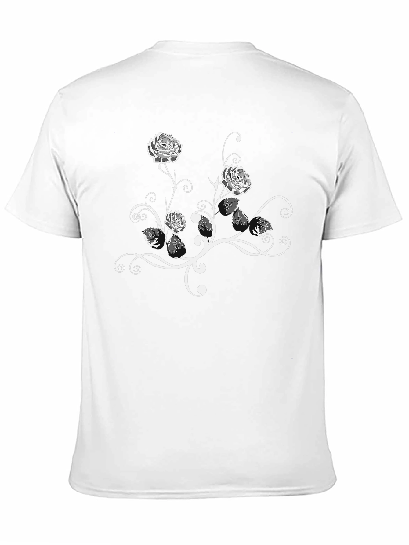 Black Floral Rose Graphic Tee