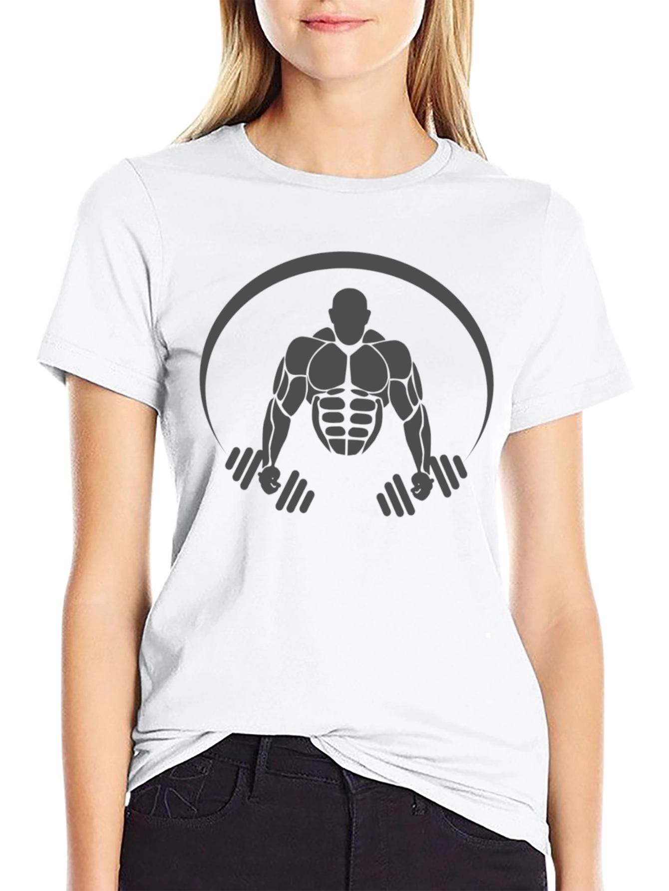 Black Gym T-Shirt: Bodybuilder Design