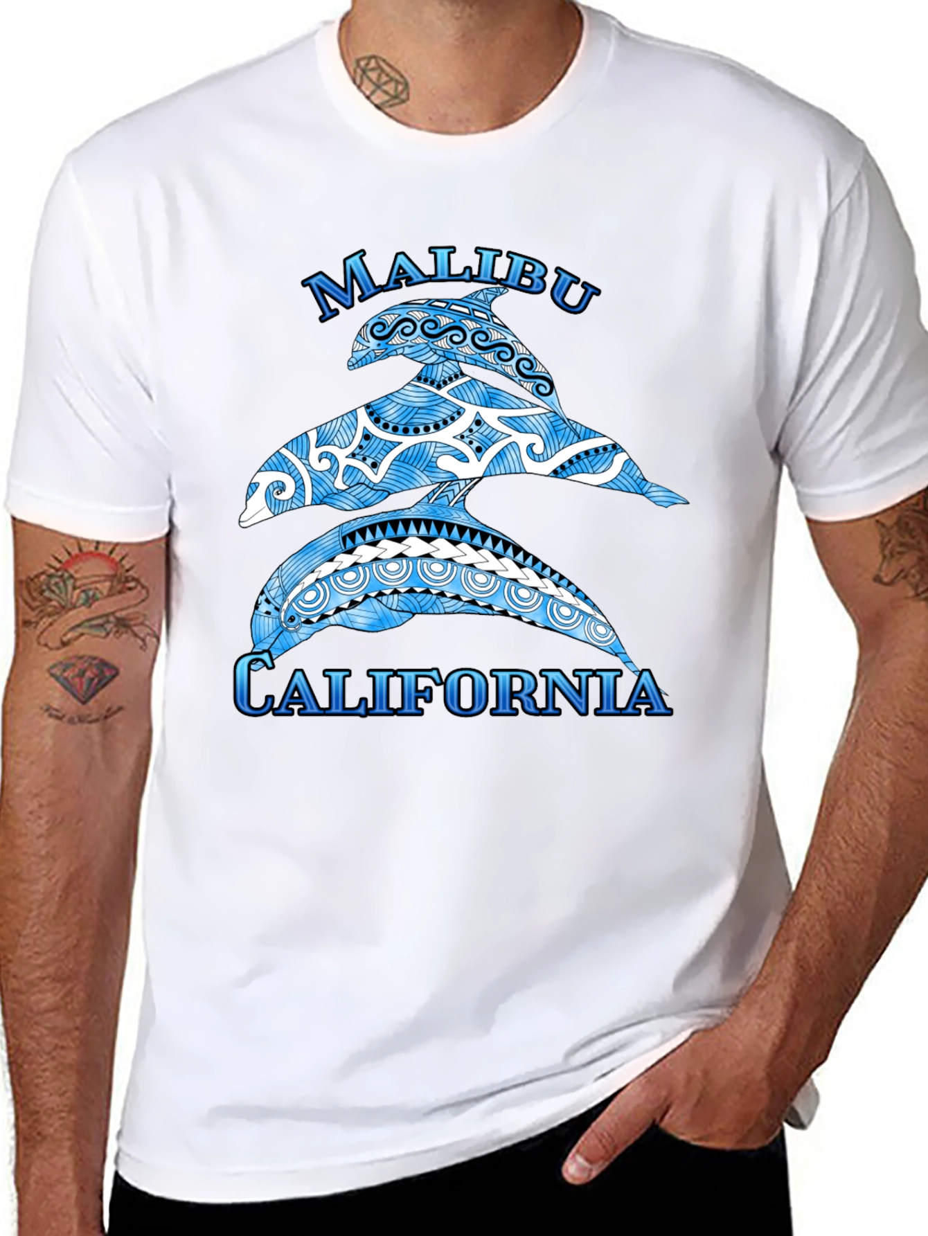 Malibu California Dolphin Graphic T-Shirt