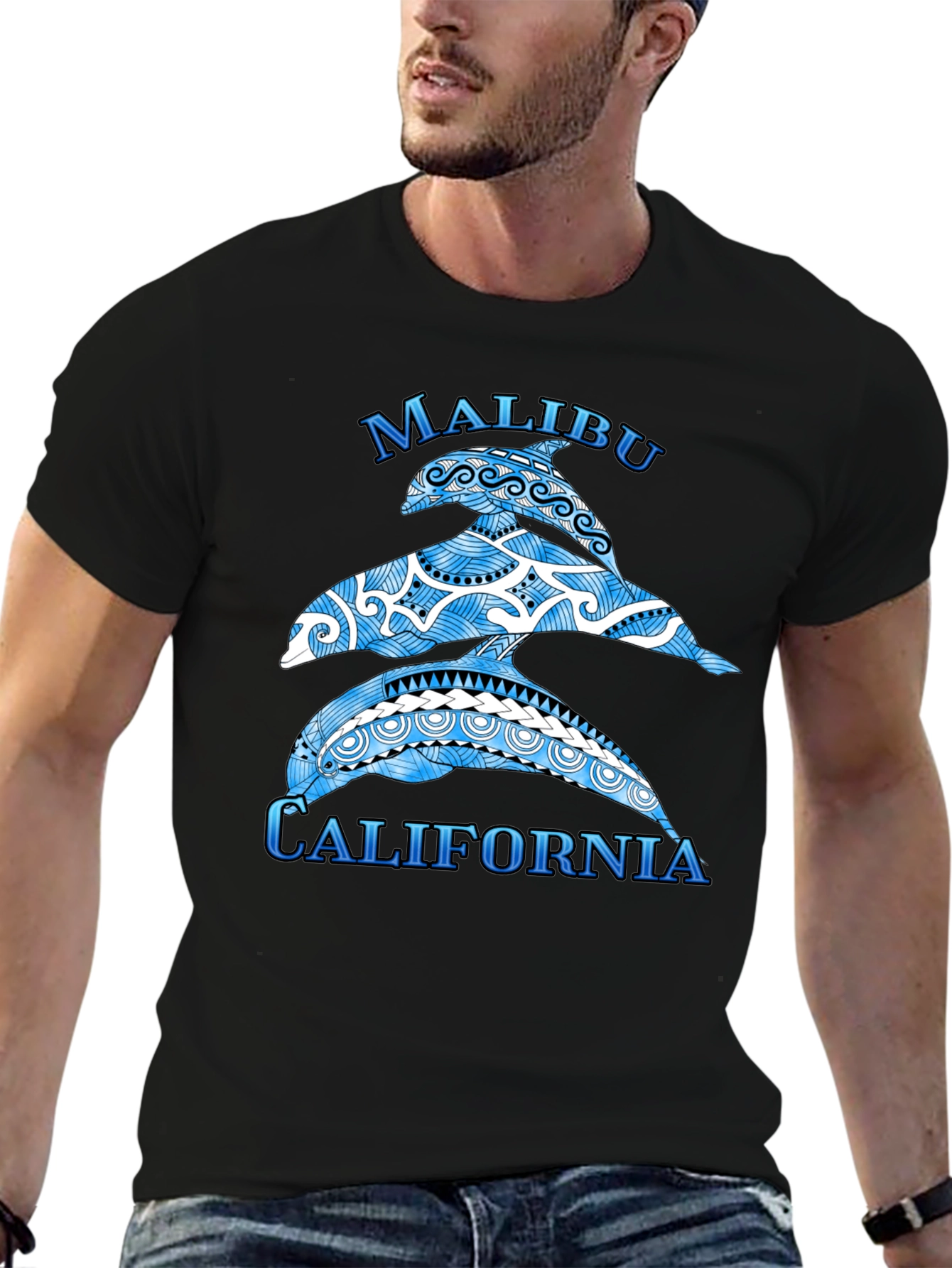 Malibu California Dolphin Graphic T-Shirt