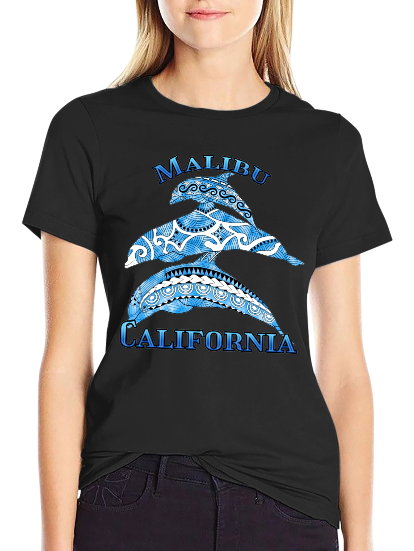 Malibu California Dolphin Graphic T-Shirt