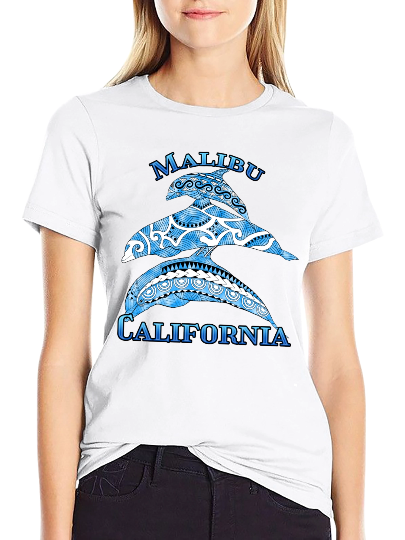 Malibu California Dolphin Graphic T-Shirt