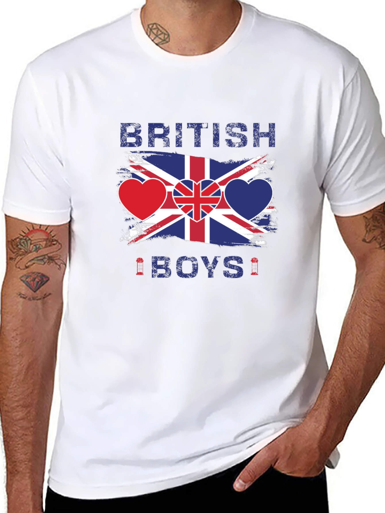 British Boys T-Shirt - Union Jack Heart Design