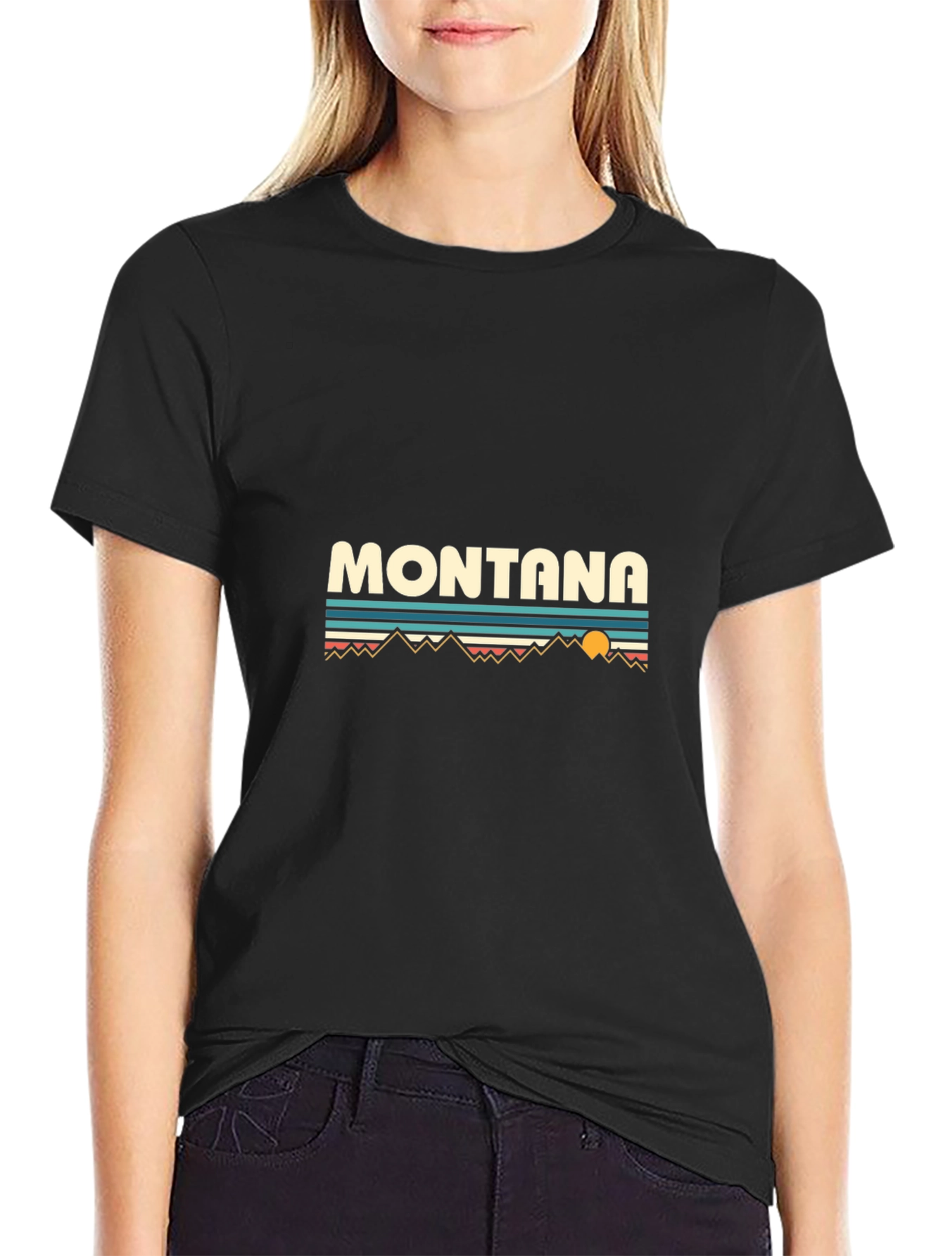 Montana Graphic T-Shirt - Retro Mountain Design