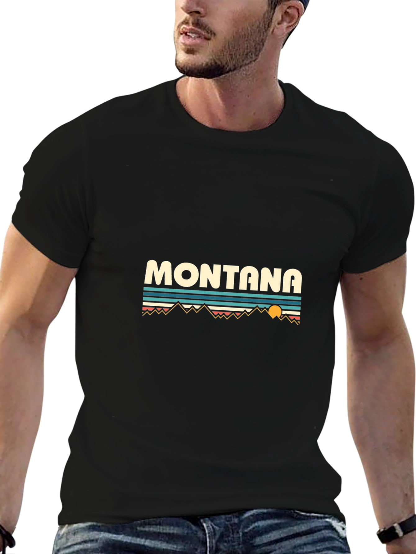 Montana Graphic T-Shirt - Retro Mountain Design