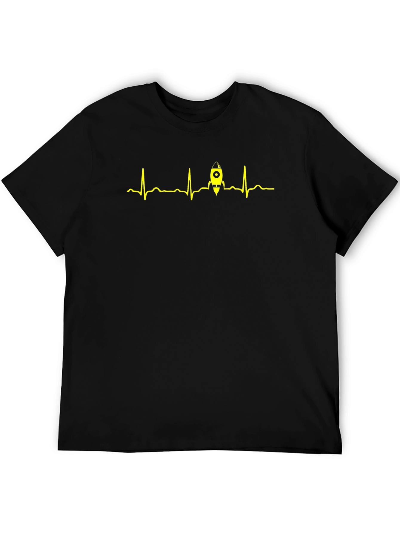 Rocket Heartbeat T-Shirt - Black Crew Neck Tee