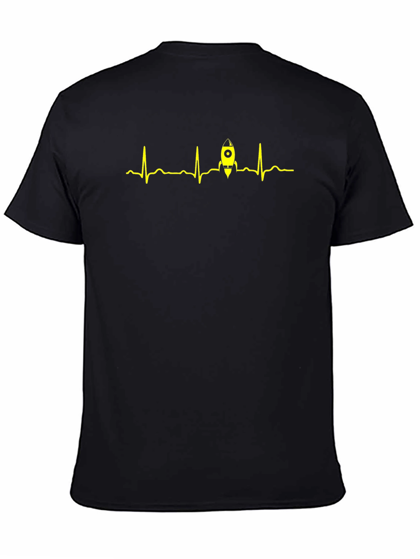 Rocket Heartbeat T-Shirt - Black Crew Neck Tee