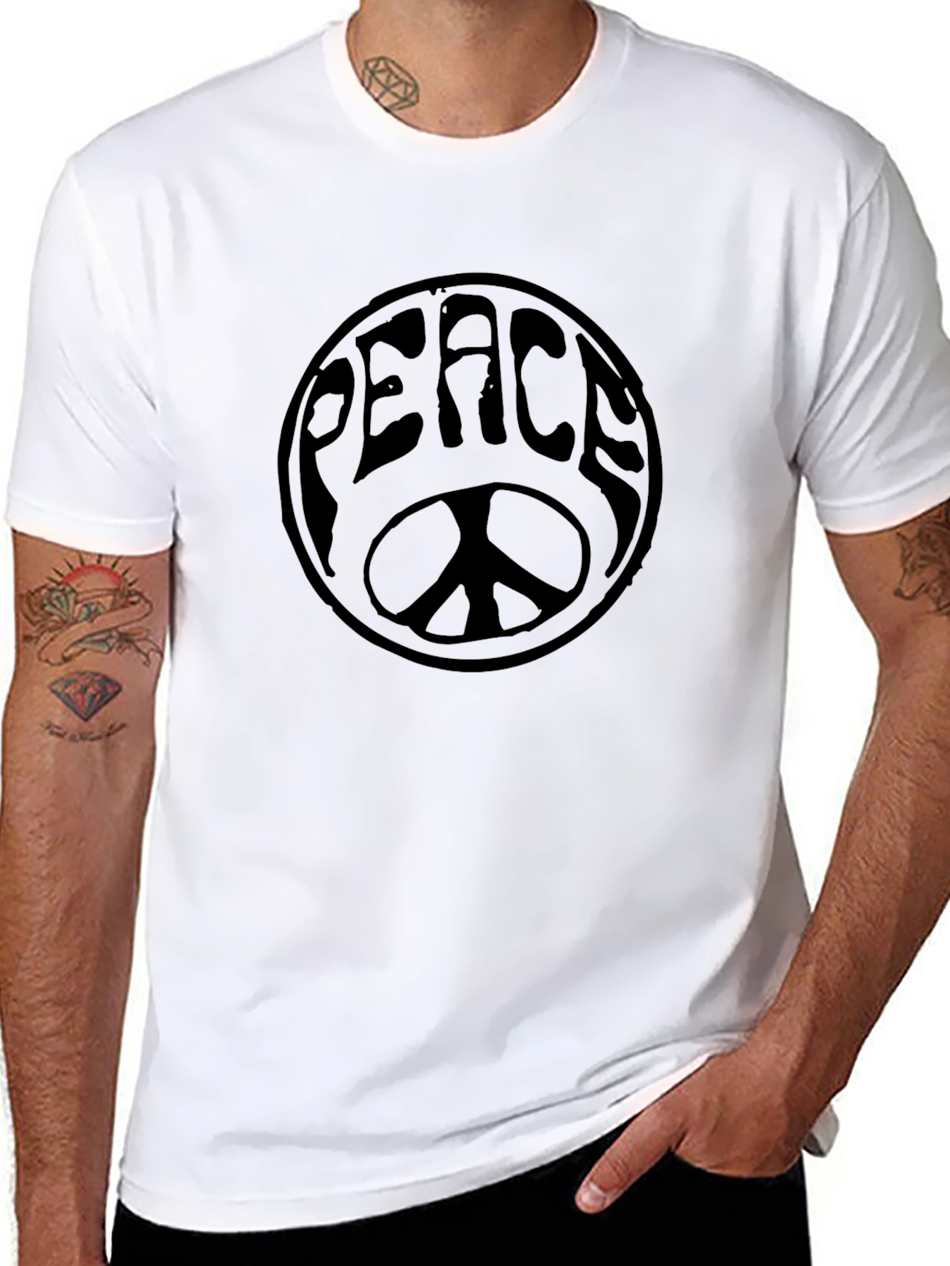 Peace Sign Graphic T-Shirt - Retro Style