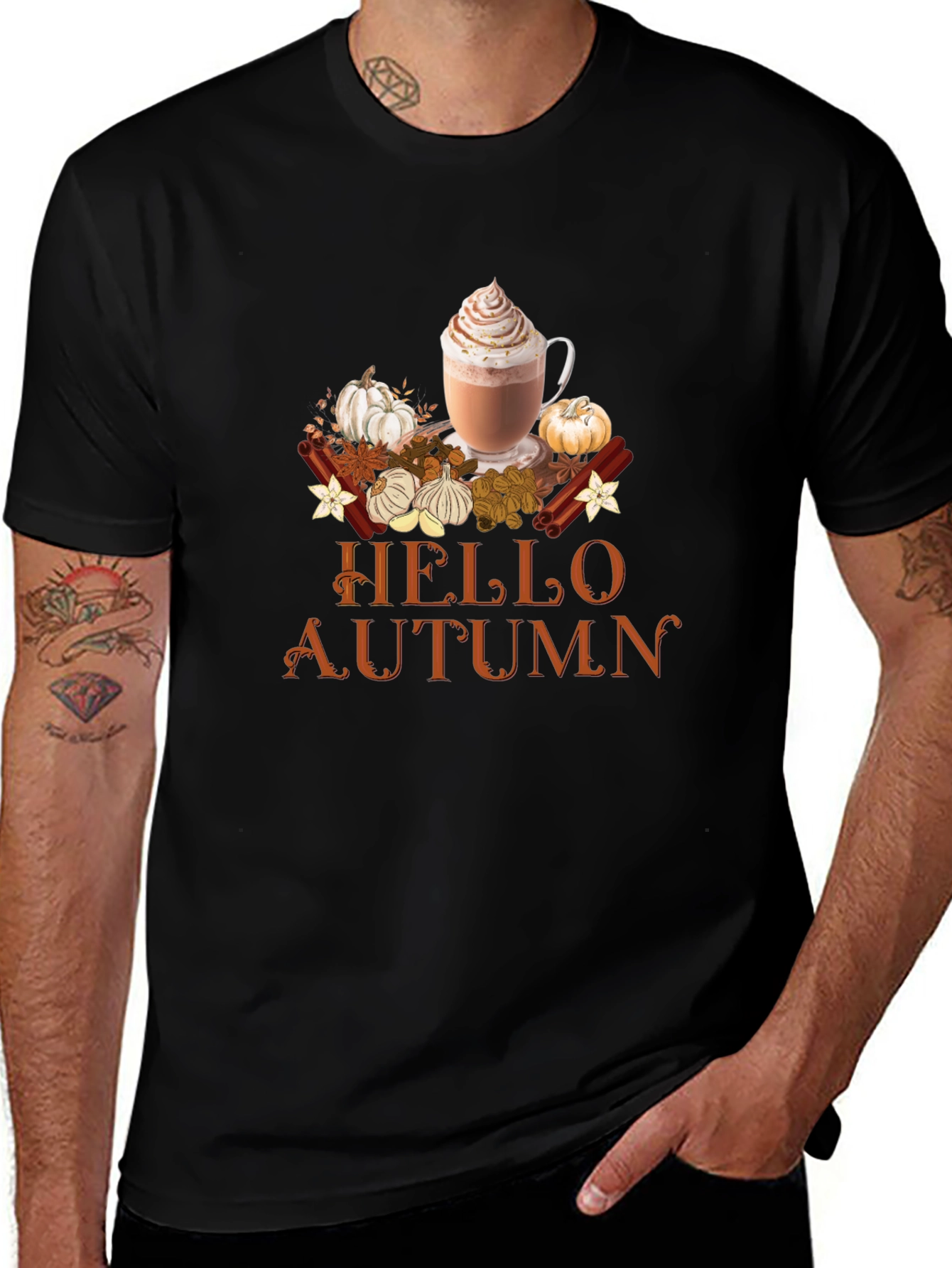 Hello Autumn T-Shirt | PSL & Pumpkins