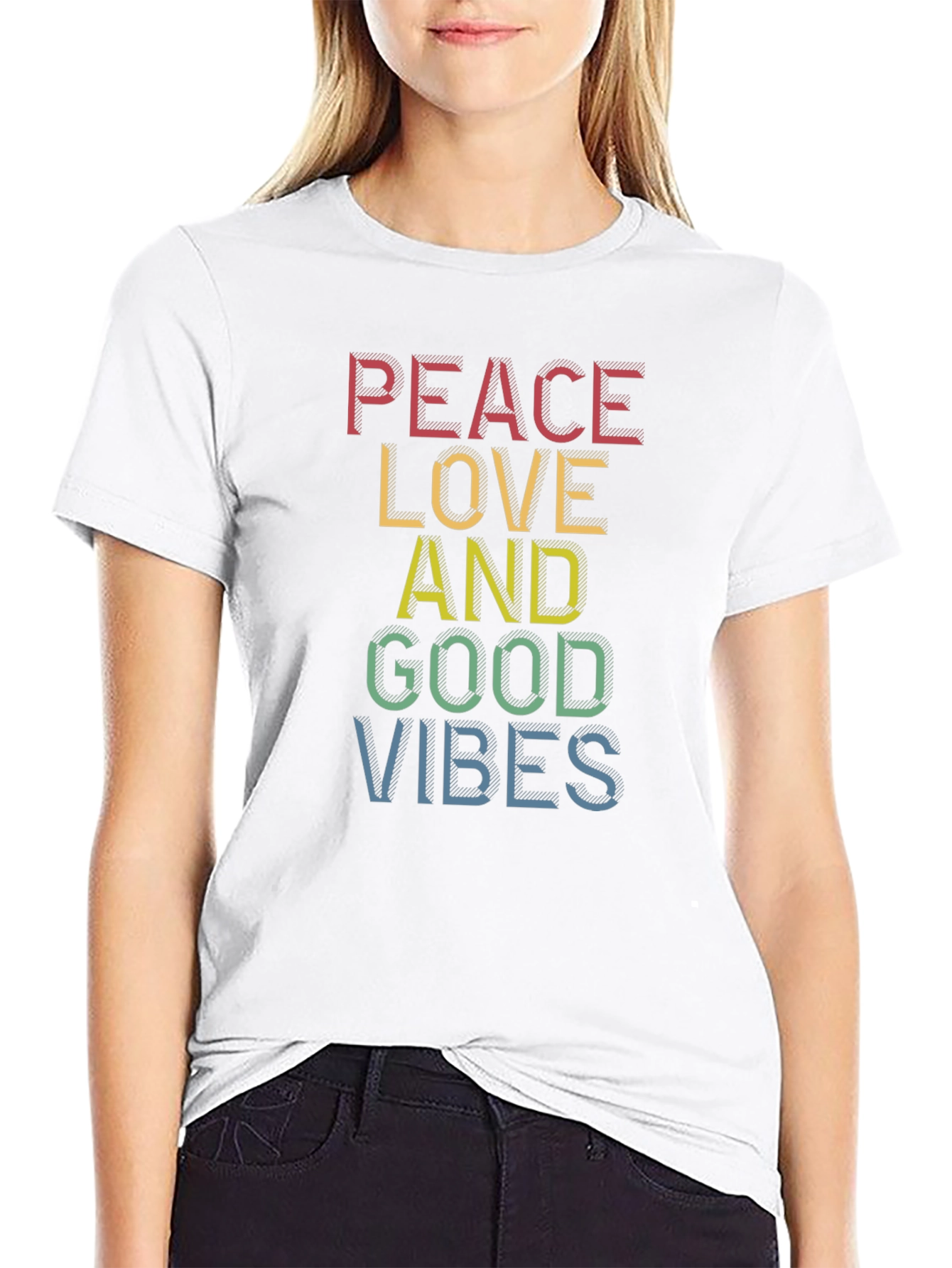 Peace Love Good Vibes T-Shirt - Stylish Graphic Tee