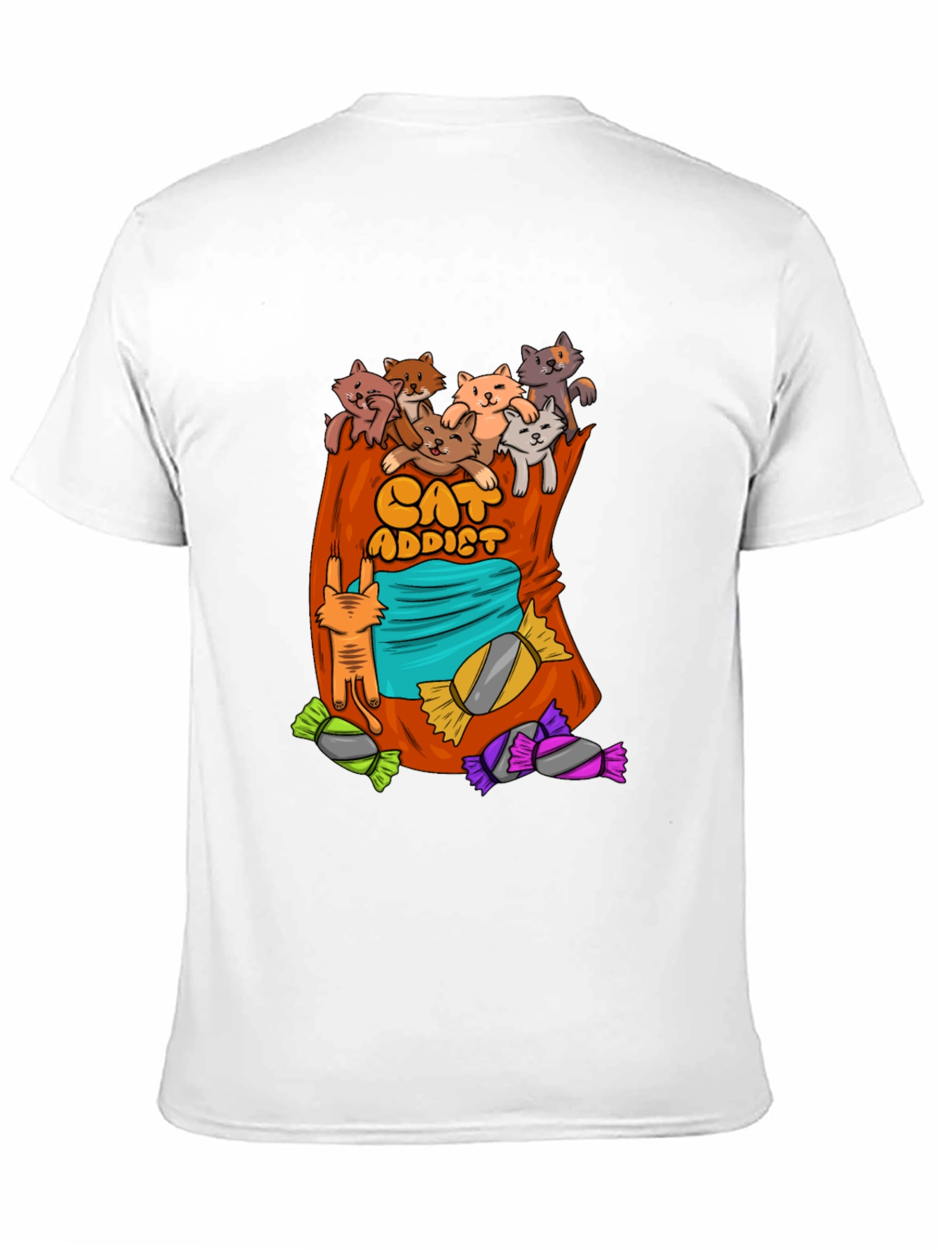 Cat Addict T-Shirt - Cartoon Cats & Candy!