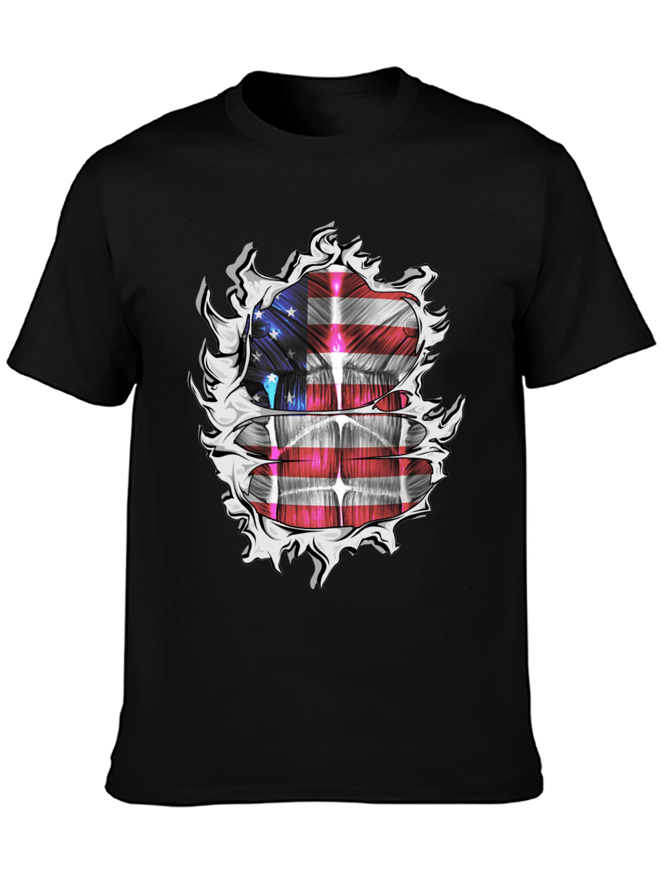 USA Flag Ripped T-Shirt
