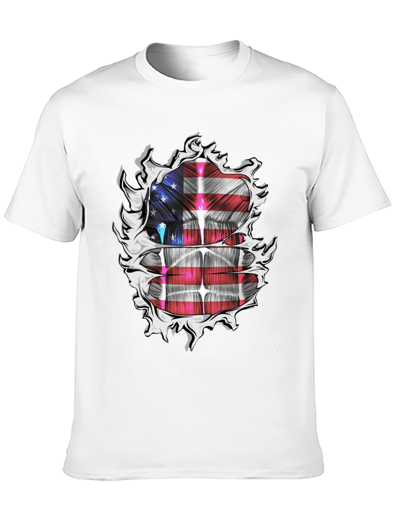 USA Flag Ripped T-Shirt