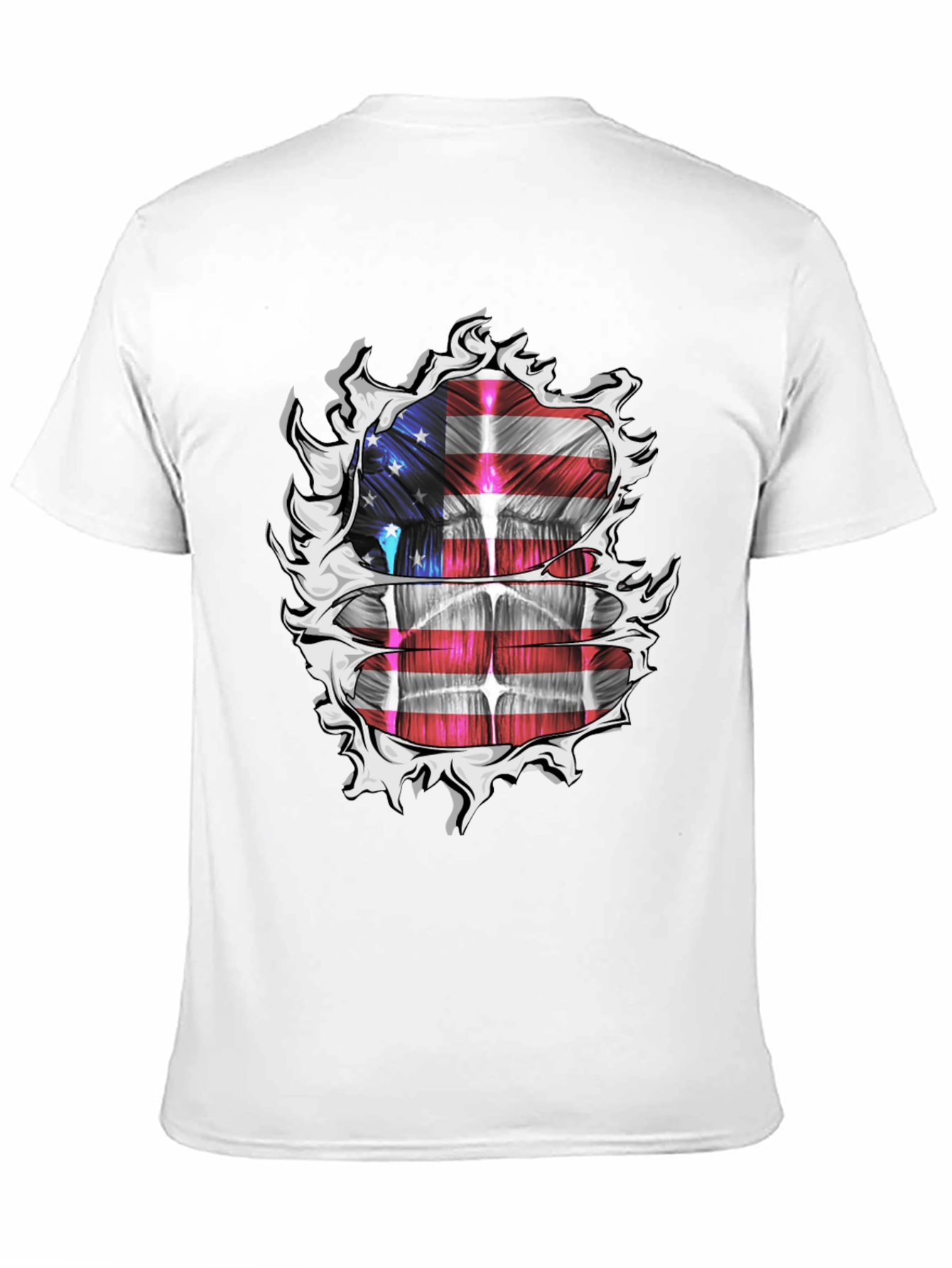 USA Flag Ripped T-Shirt