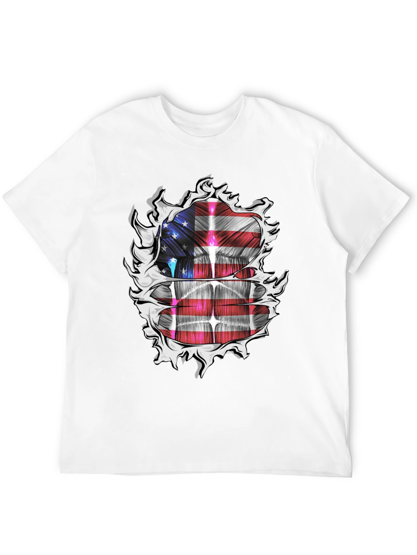 USA Flag Ripped T-Shirt