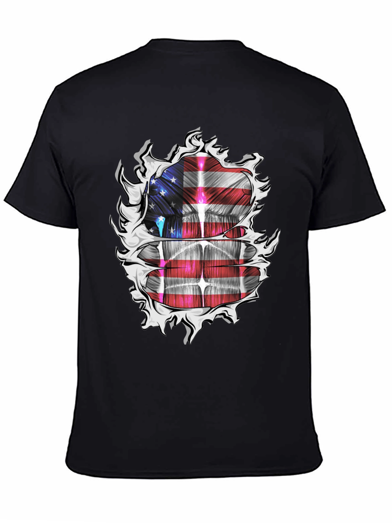 USA Flag Ripped T-Shirt