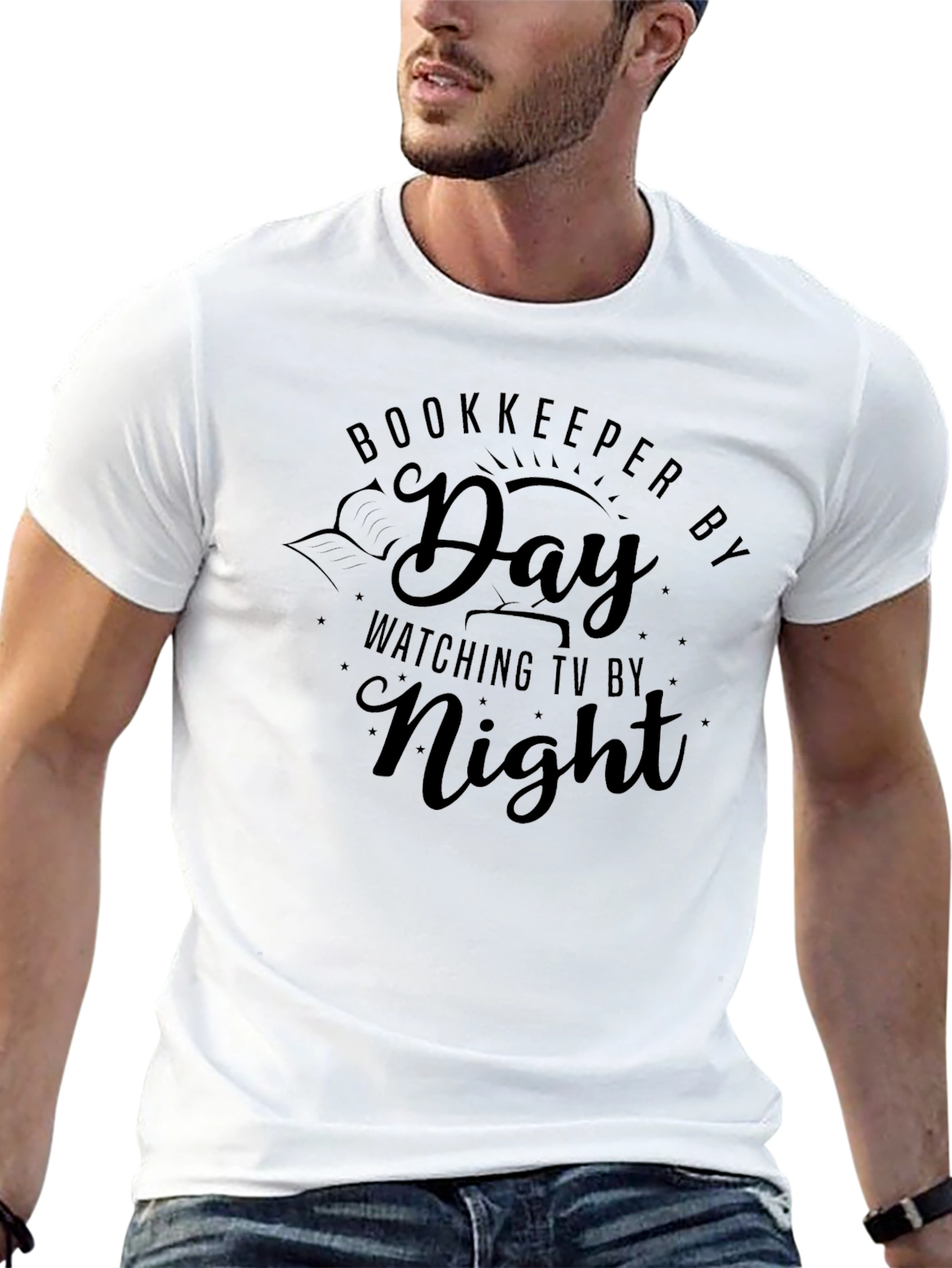 Bookkeeper by Day TV by Night Black T-Shirt