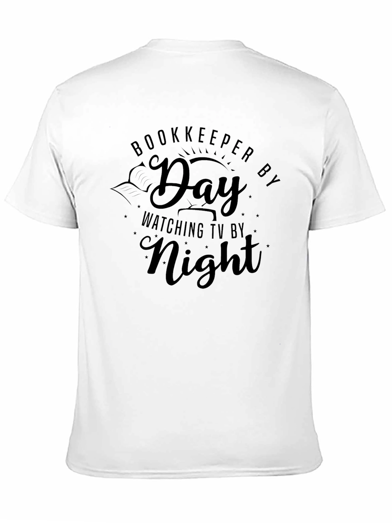 Bookkeeper by Day TV by Night Black T-Shirt