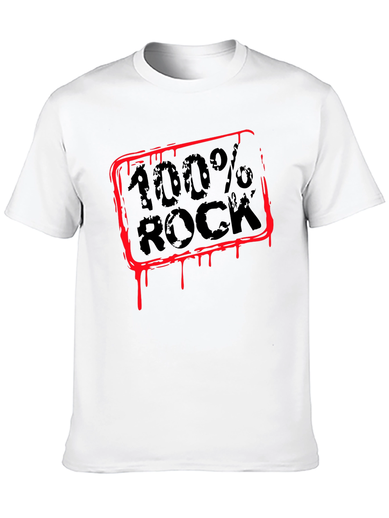 100% Rock Graphic T-Shirt - Mens Crew Neck Tee